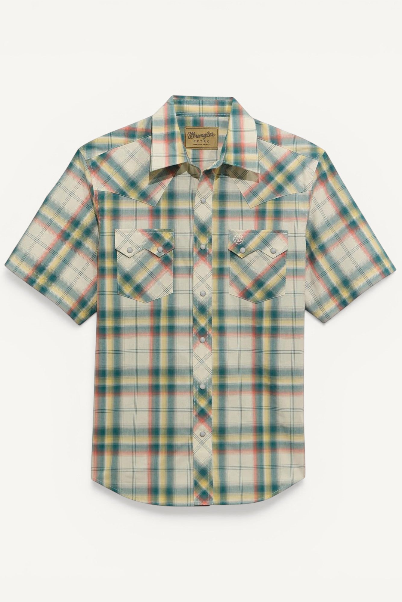 Men's Wrangler Retro Short Sleeve Sawtooth Pocket Western Snap Shirt Wrangler