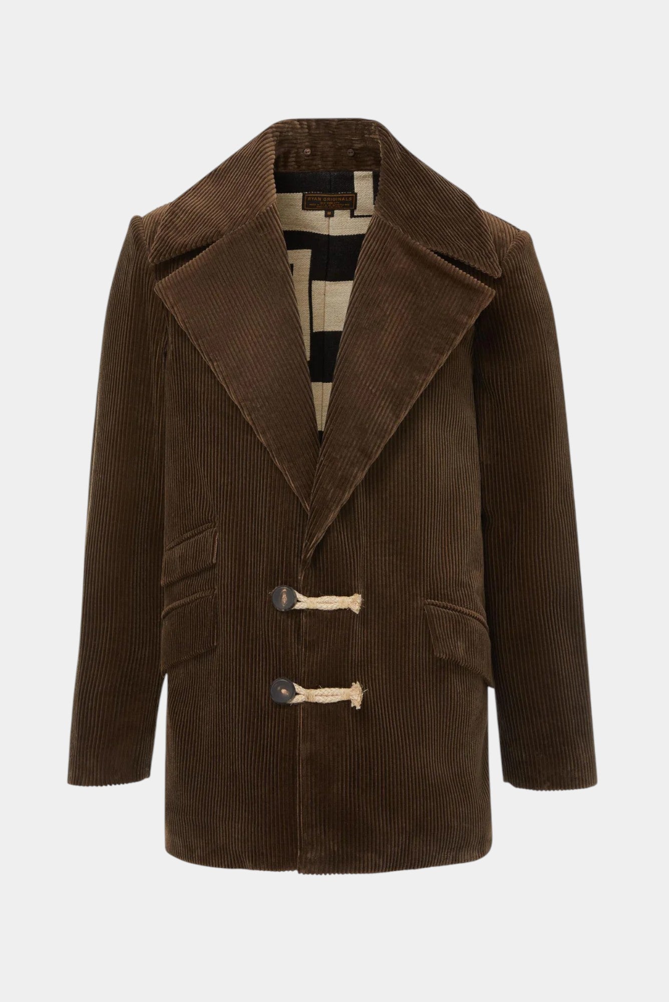 Western-Inspired Men's Corduroy Jacket - Brown