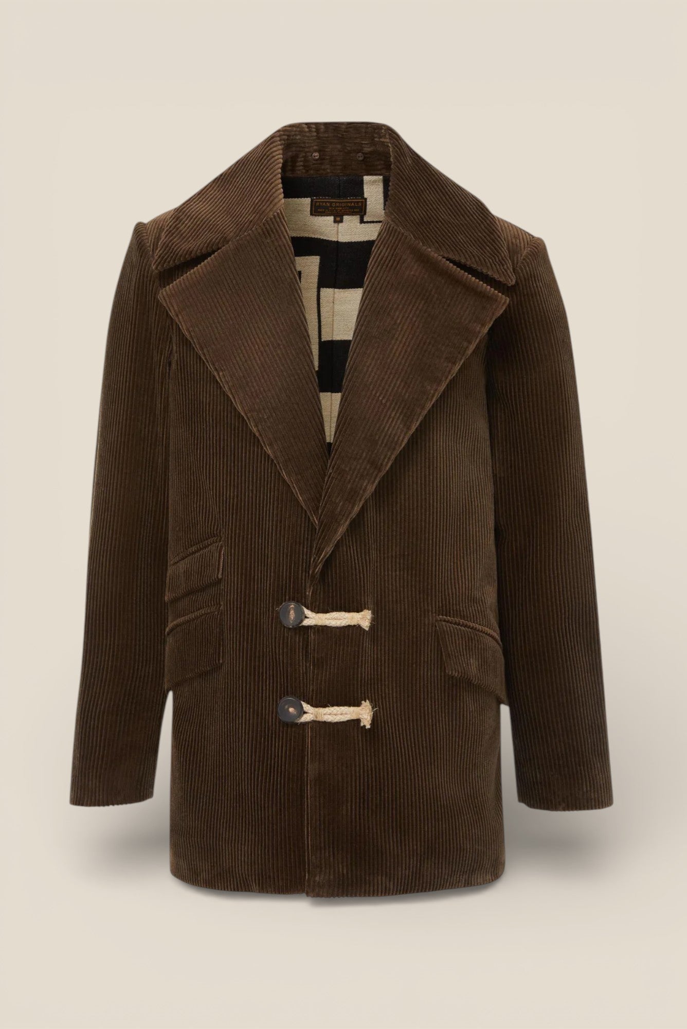 Western-Inspired Men's Corduroy Jacket - Brown