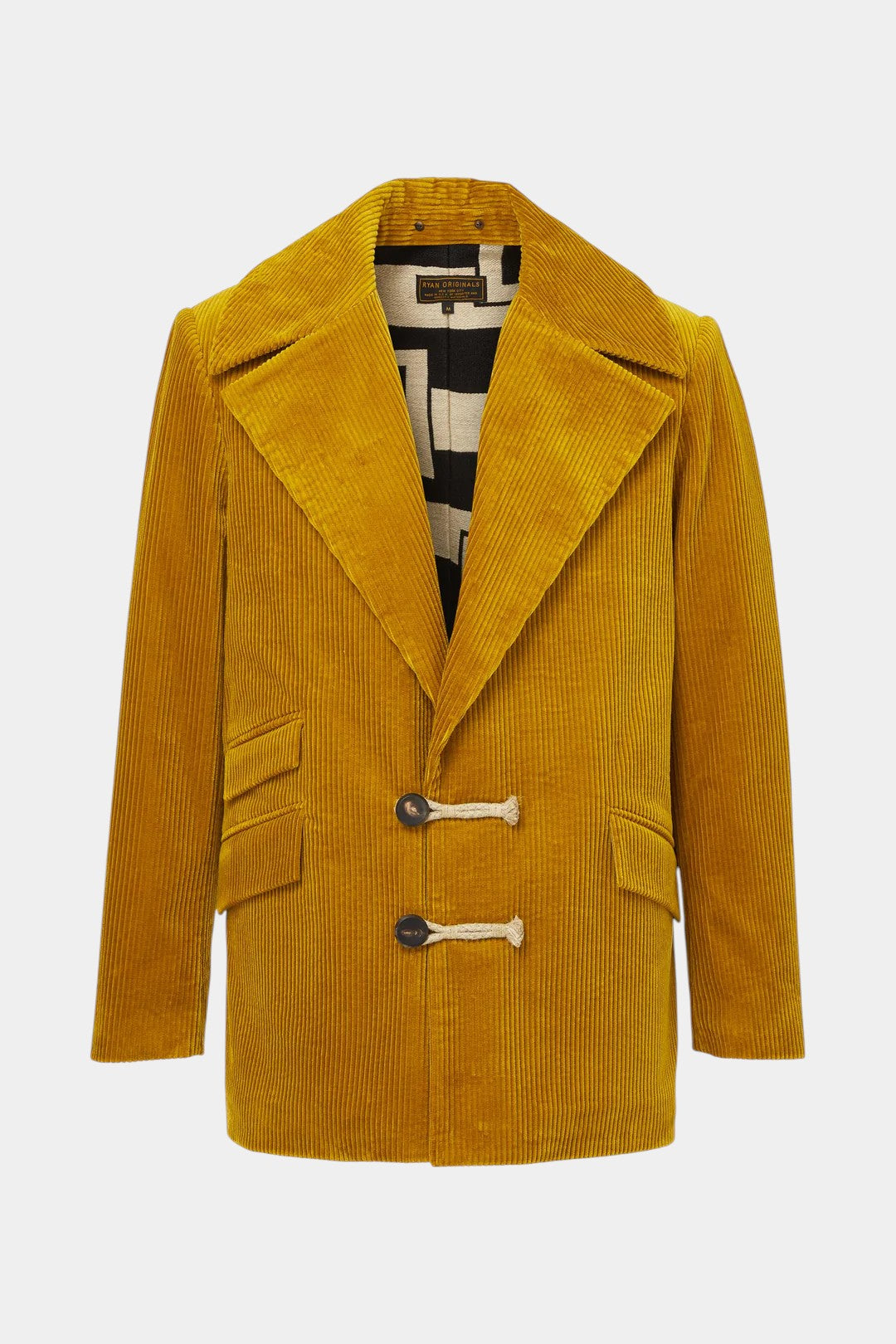 Western-Inspired Men's Corduroy Jacket - Gold