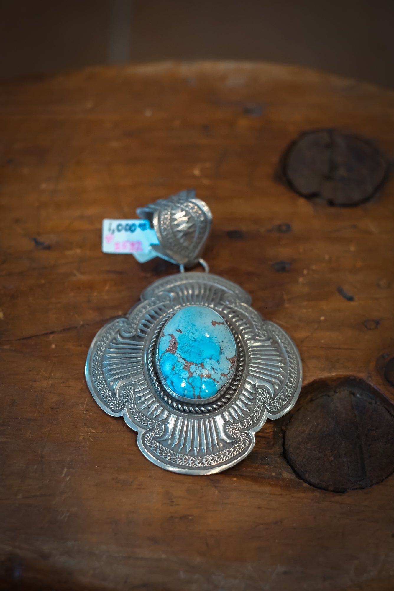 SS Golden Hills Turquoise Pendant by Albert Tsosie-Navajo #2532 Pat Seeds
