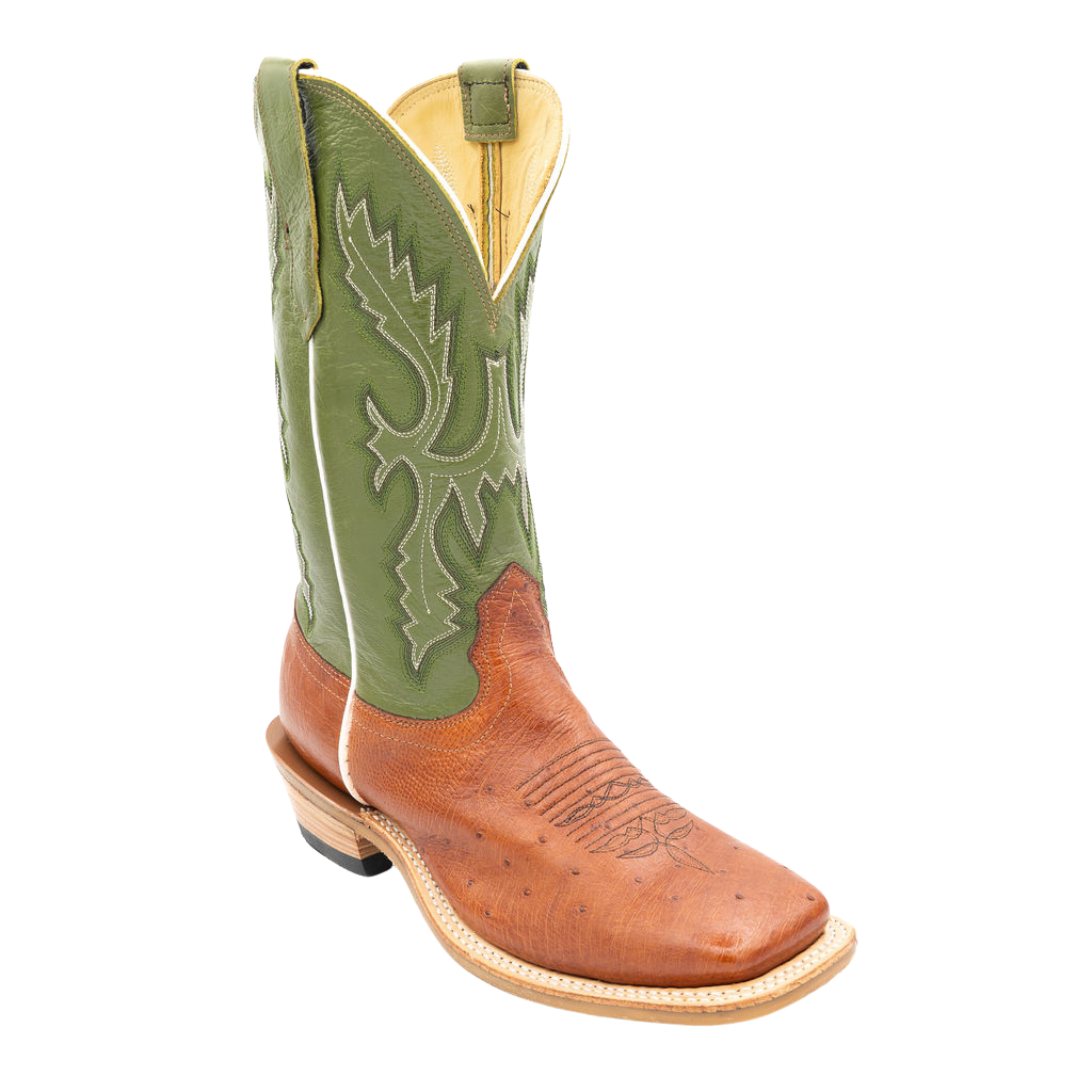 SMOOTH COGNAC OSTRICH Fenoglio Boot Co.