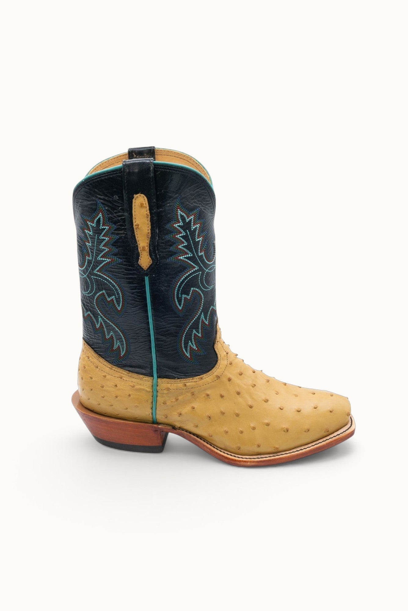 ANTIQUE SADDLE SF FULL QUILL OSTRICH Fenoglio Boot Co.