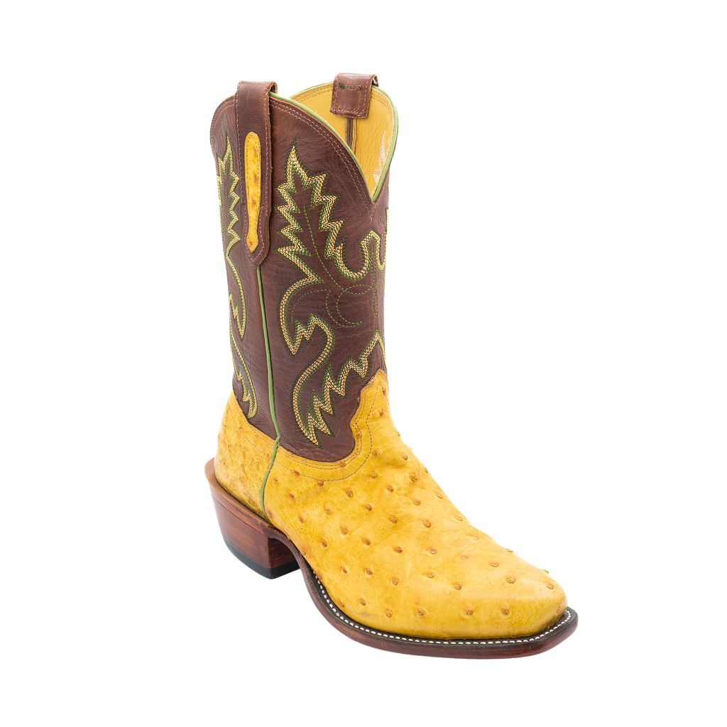 BUTTERCUP BRUCIATO FULL QUILL OSTRICH Fenoglio Boot Co.