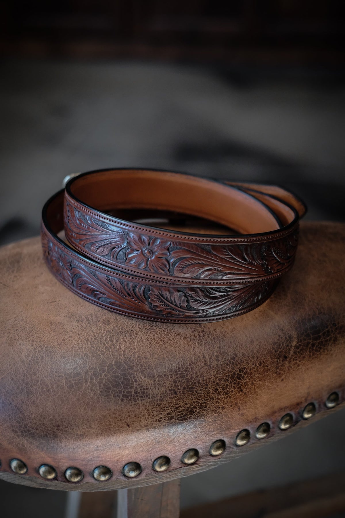 Custom Hand Tooled Belt | Floral #1 Wilkinson