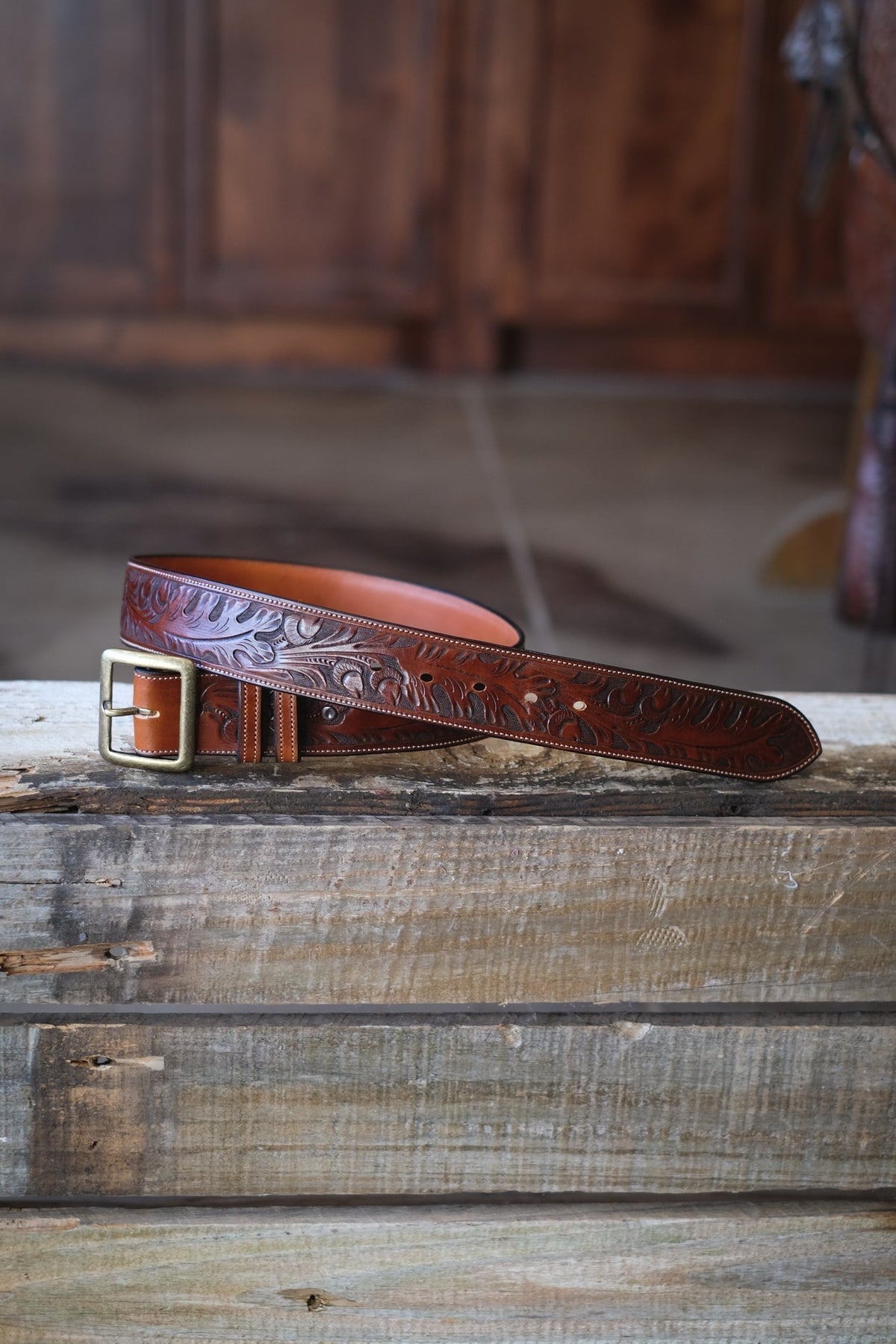 Custom Hand Tooled Belt | Oak Leaf #1 Wilkinson