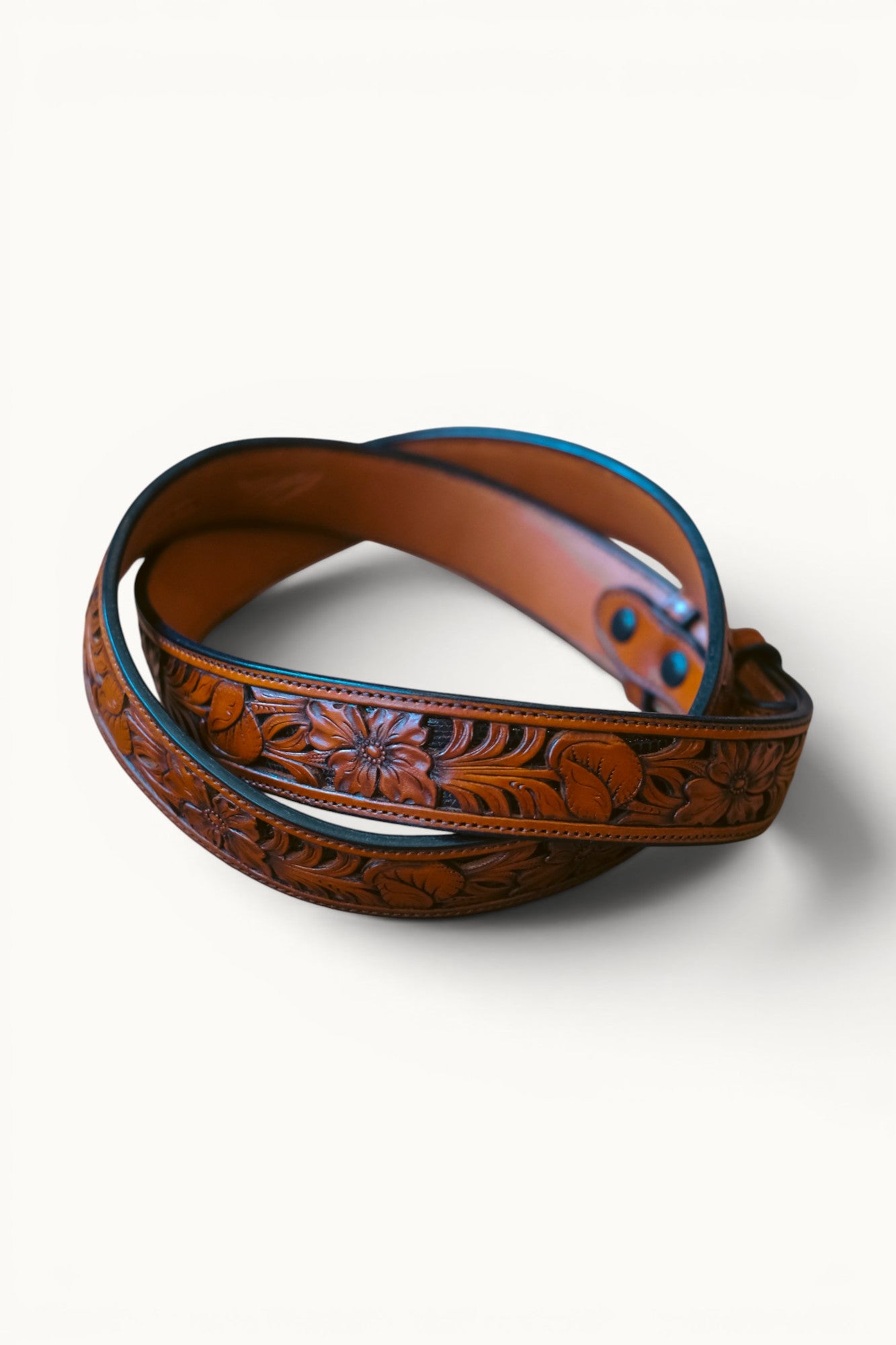 Custom Hand Tooled Belt | Floral #2