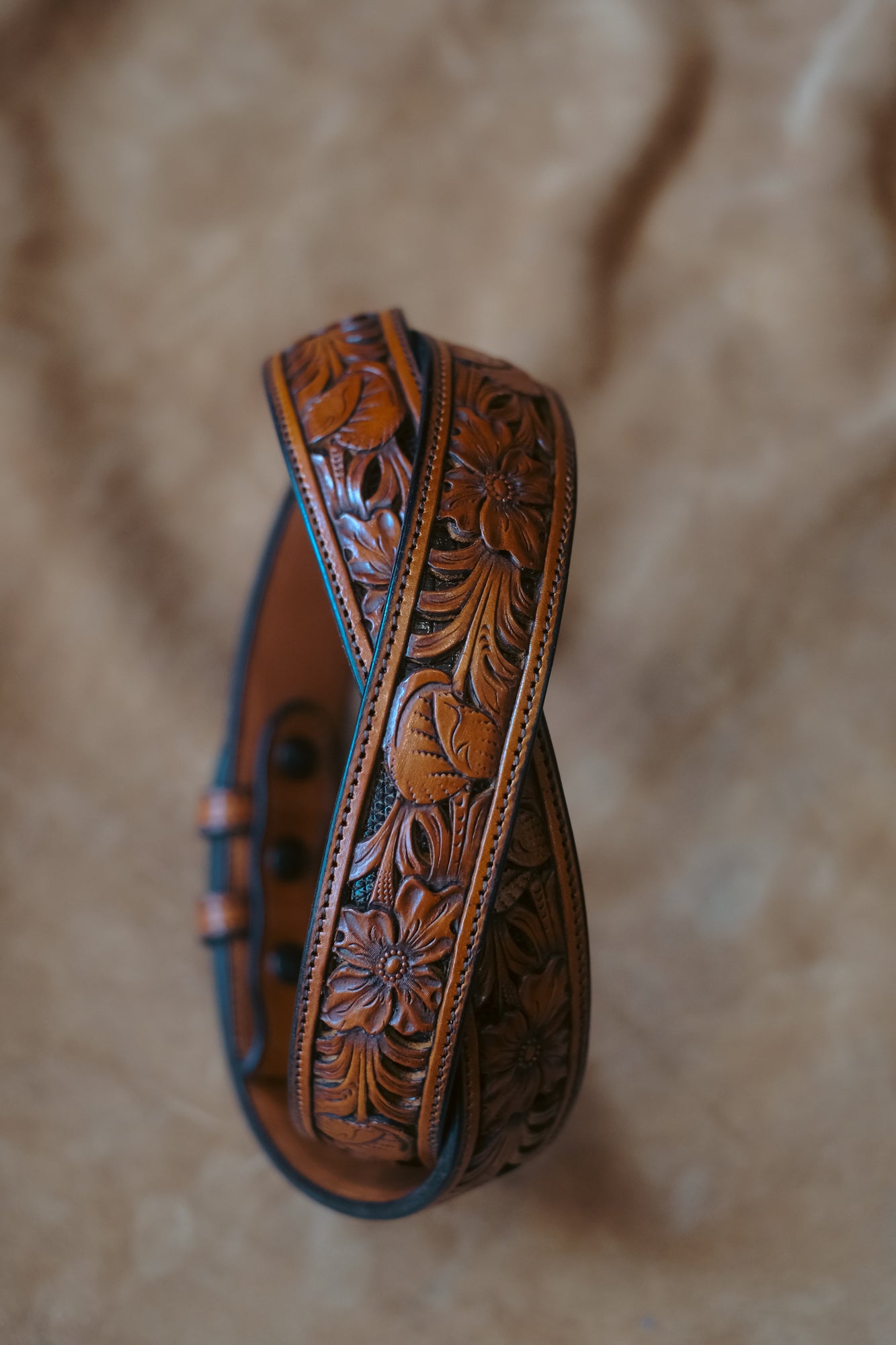 Custom Hand Tooled Belt | Floral Pattern #2