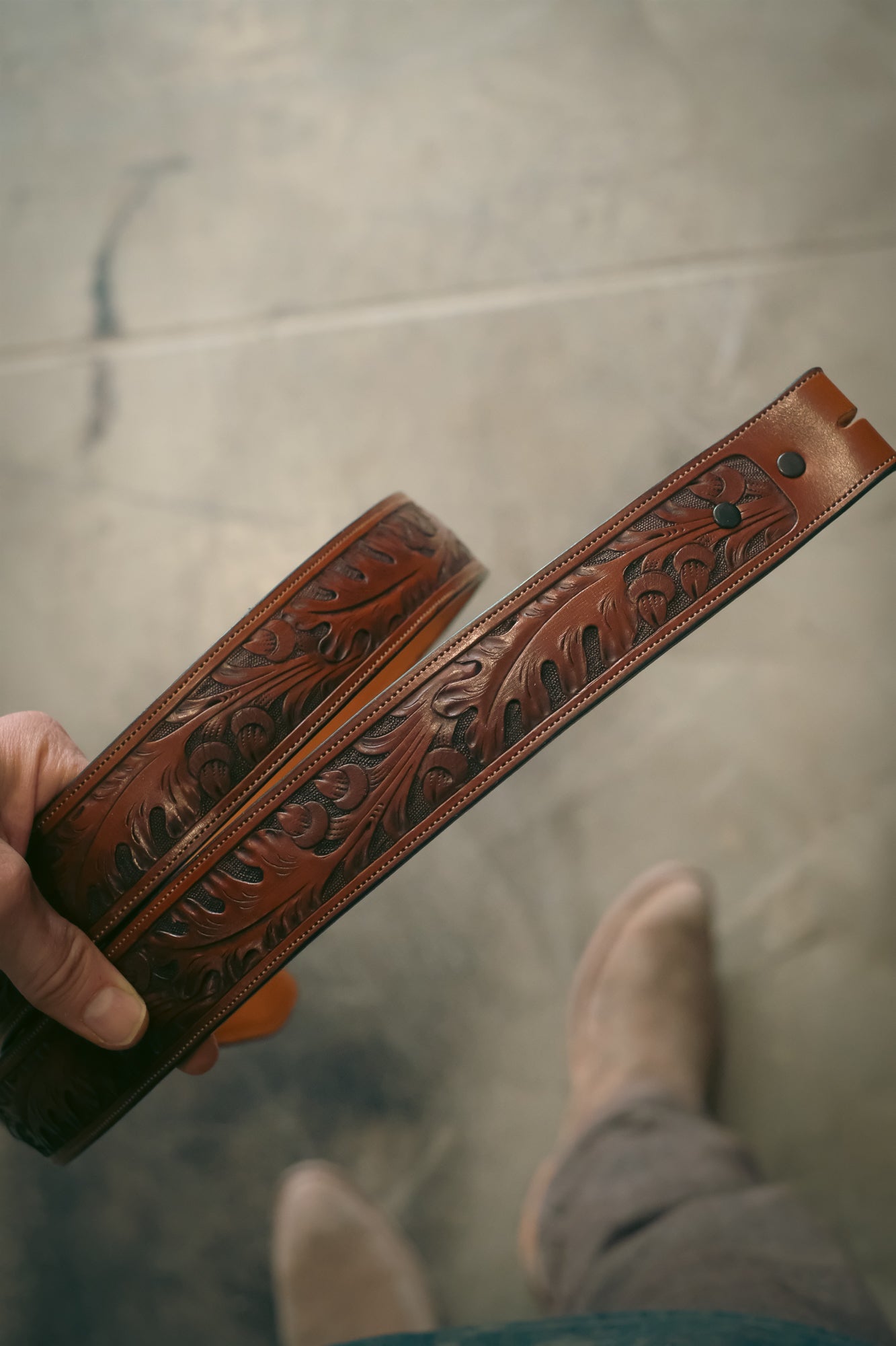 Custom Hand Tooled Belt | Oak Leaf #1 Wilkinson