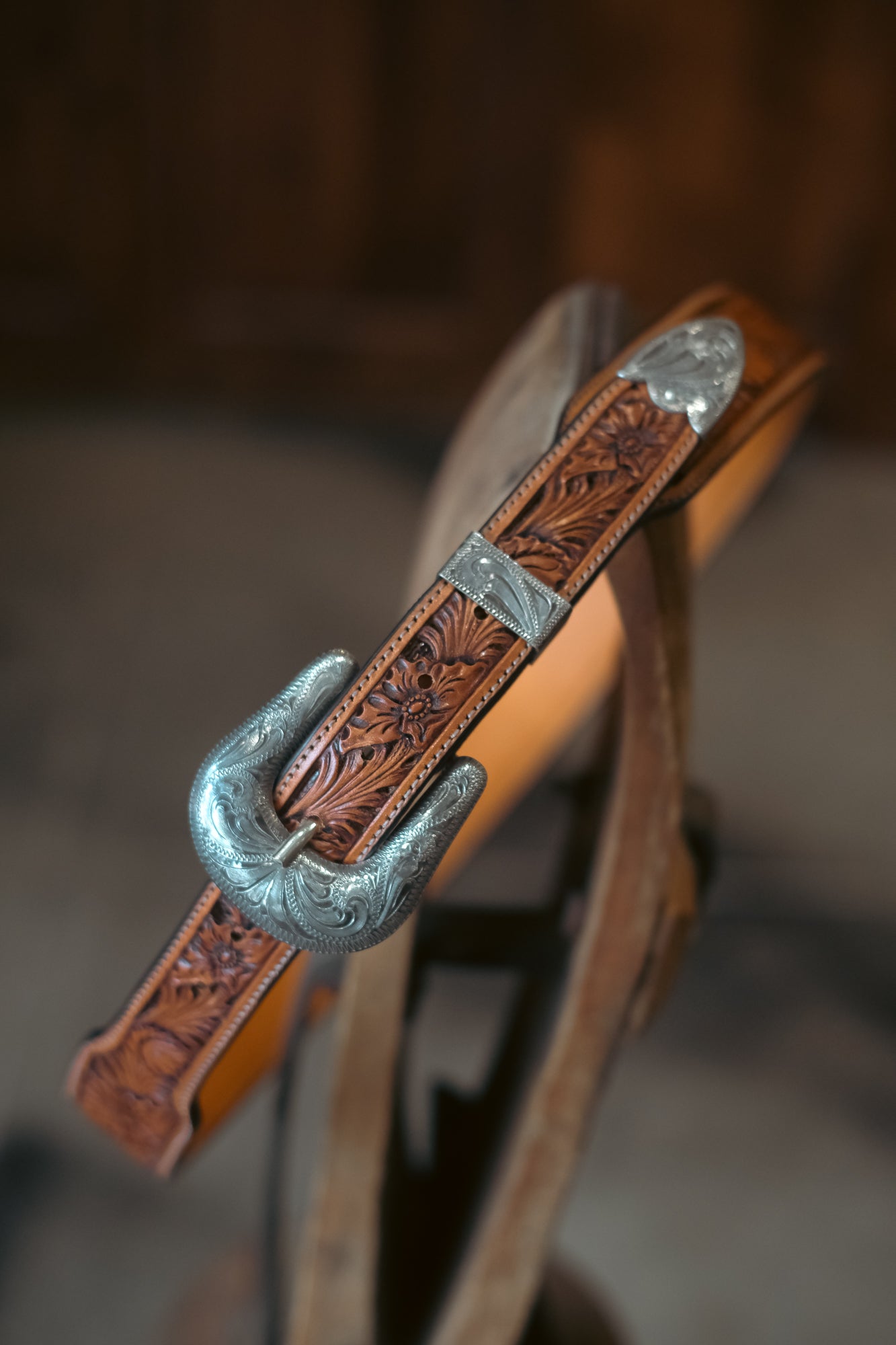 Custom Hand Tooled Belt | Floral #4