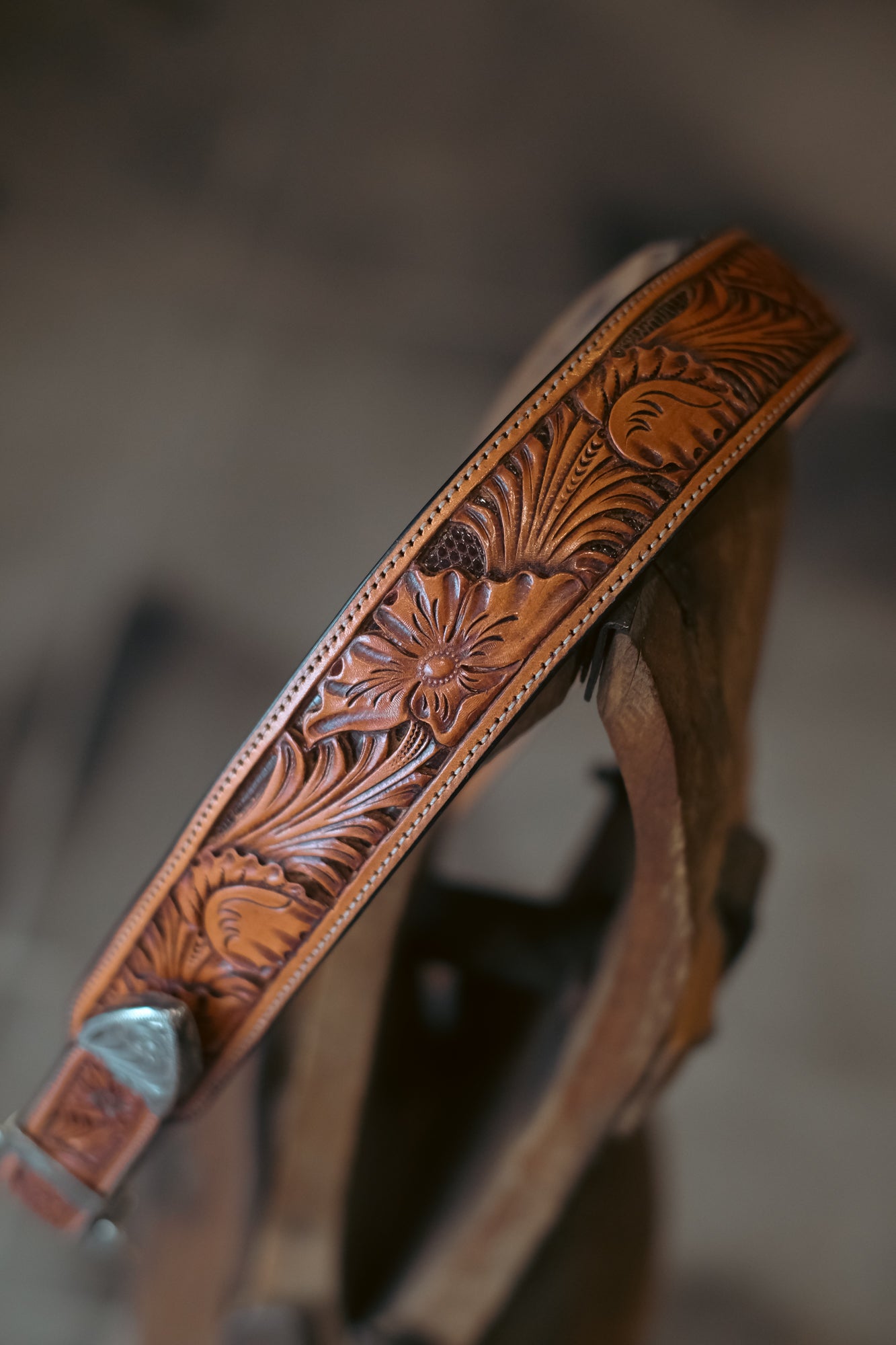 Custom Hand Tooled Belt | Floral #4