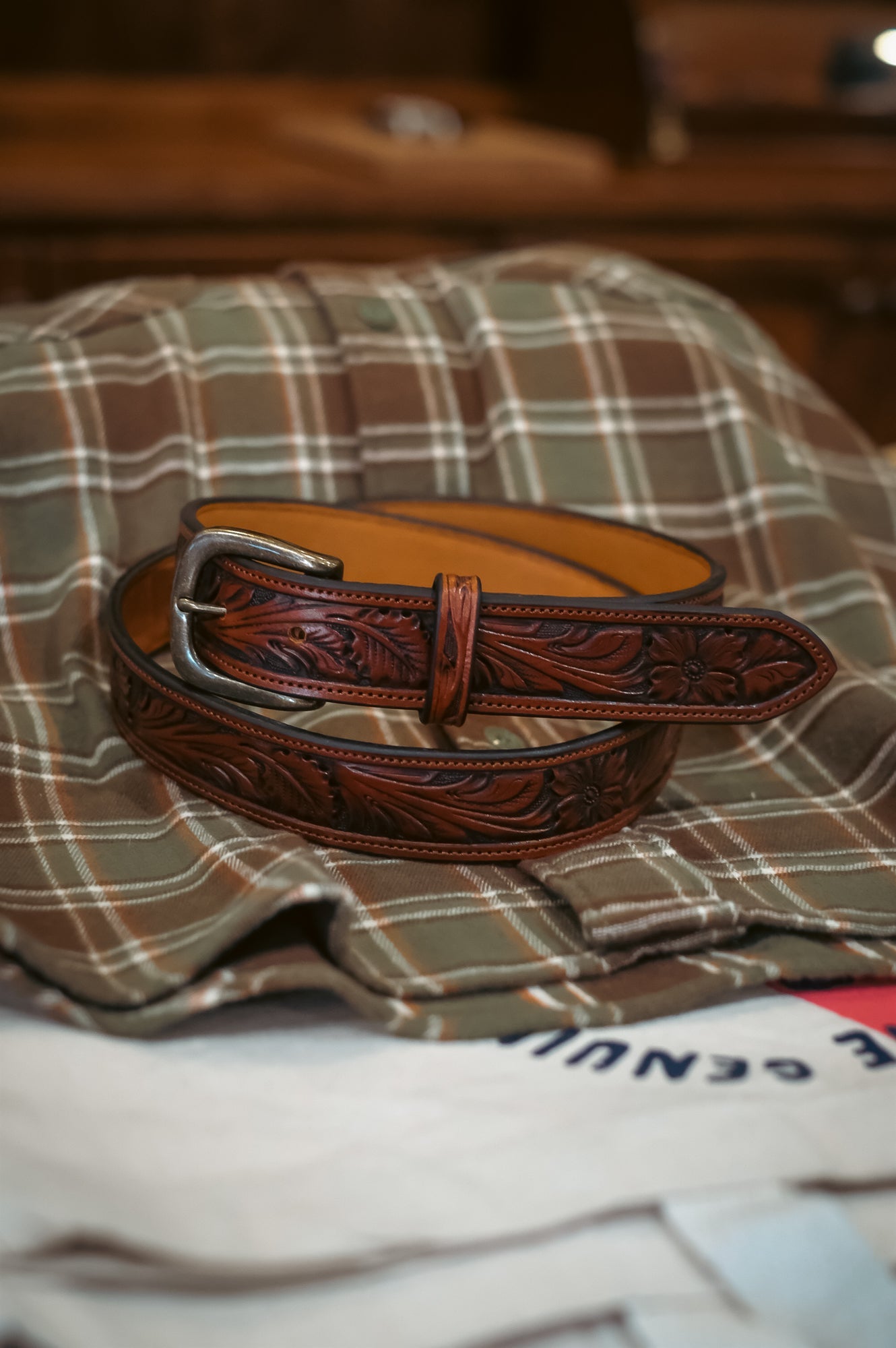 Custom Hand Tooled Belt | Floral #1 Wilkinson