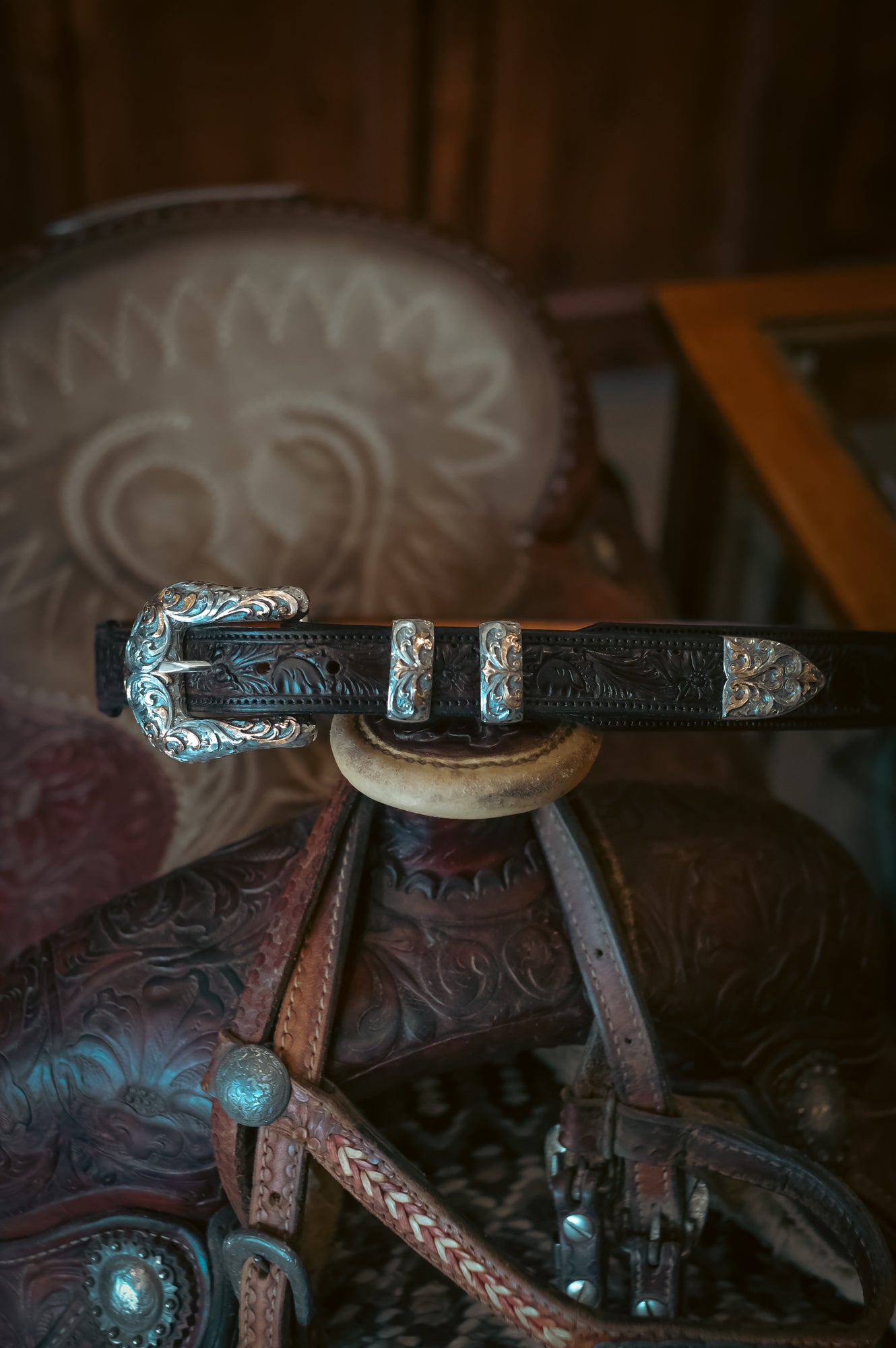 Custom Hand Tooled Belt | Floral #4