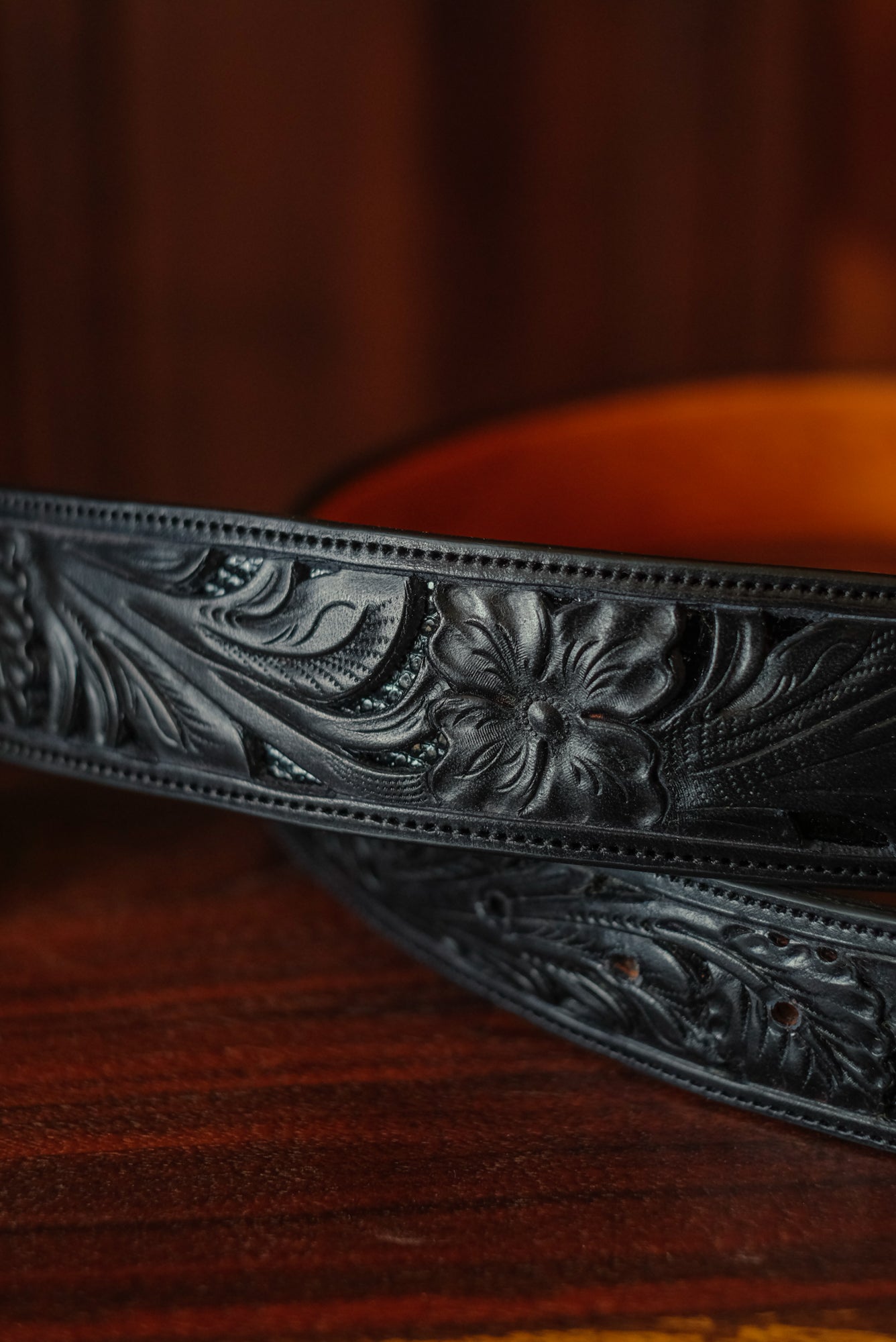 Custom Hand Tooled Belt | Floral #1