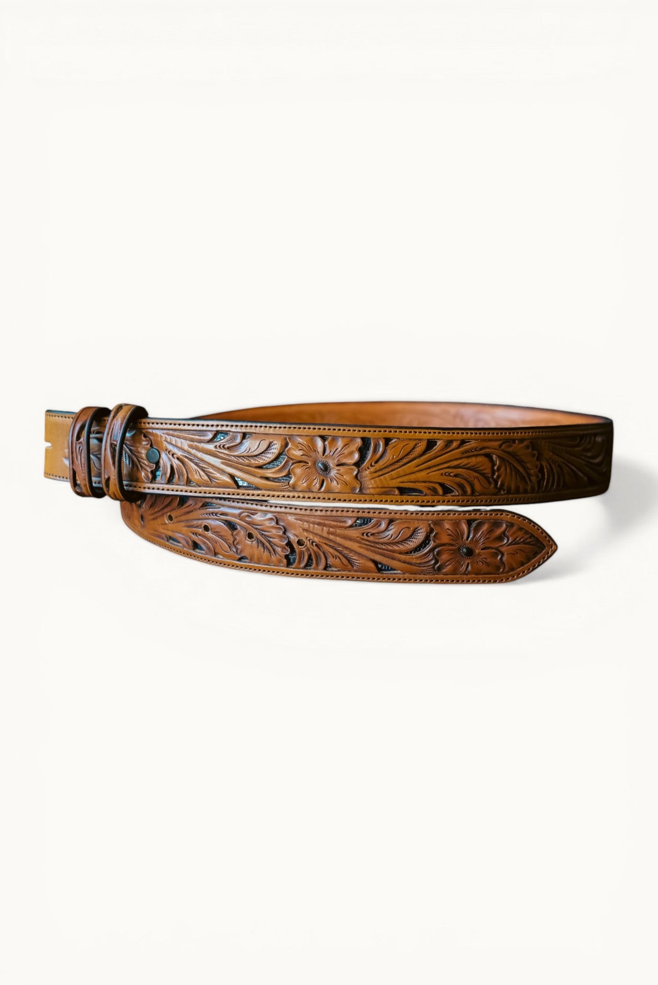 Custom Hand Tooled Belt | Floral #1