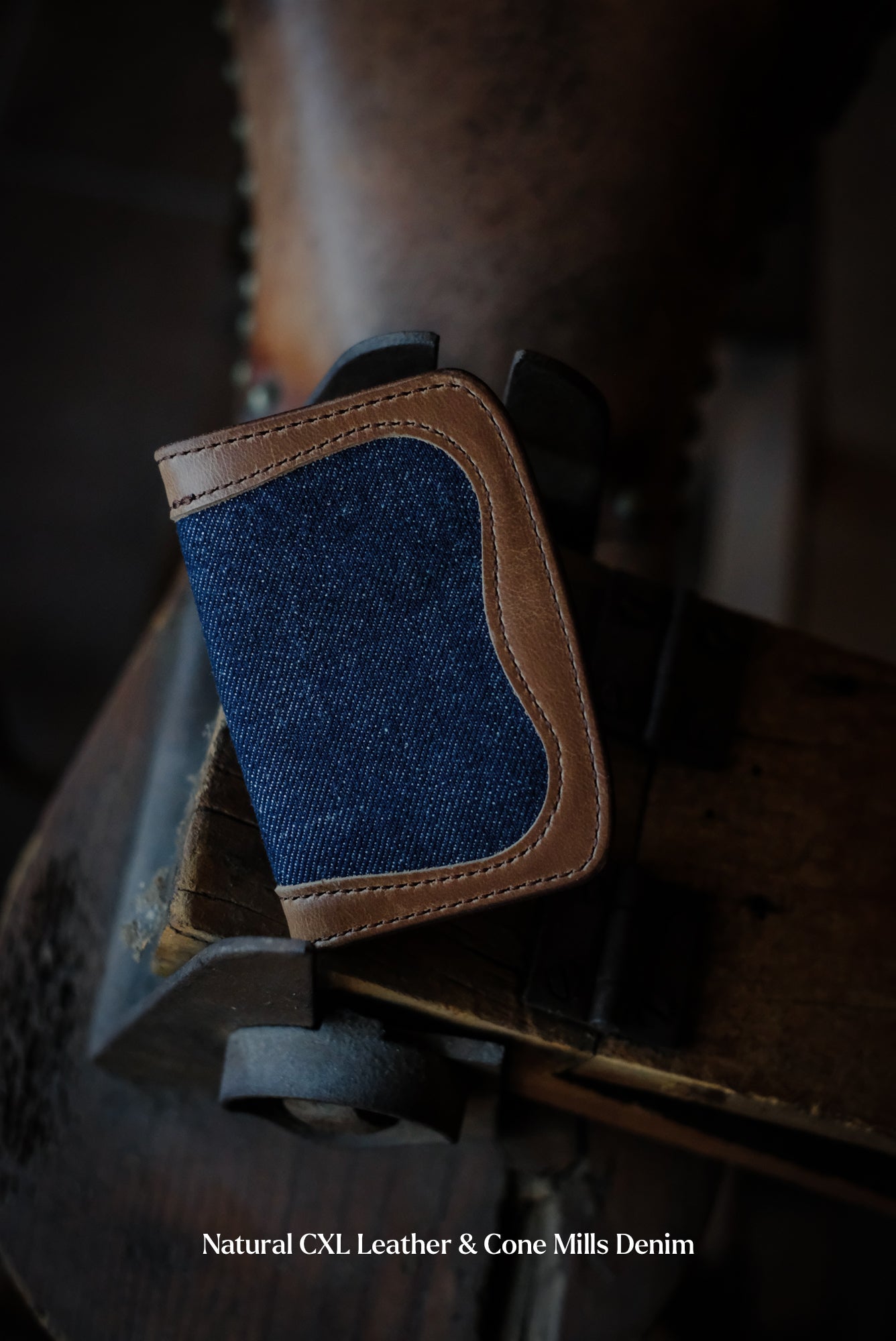 Elm Wallet + Cone Mills Denim Inlay Bell & Oak