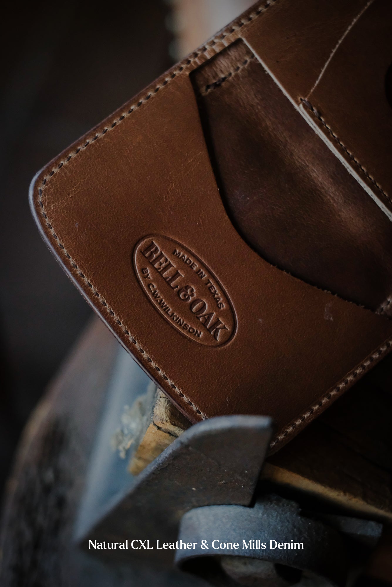 Elm Wallet + Cone Mills Denim Inlay Bell & Oak