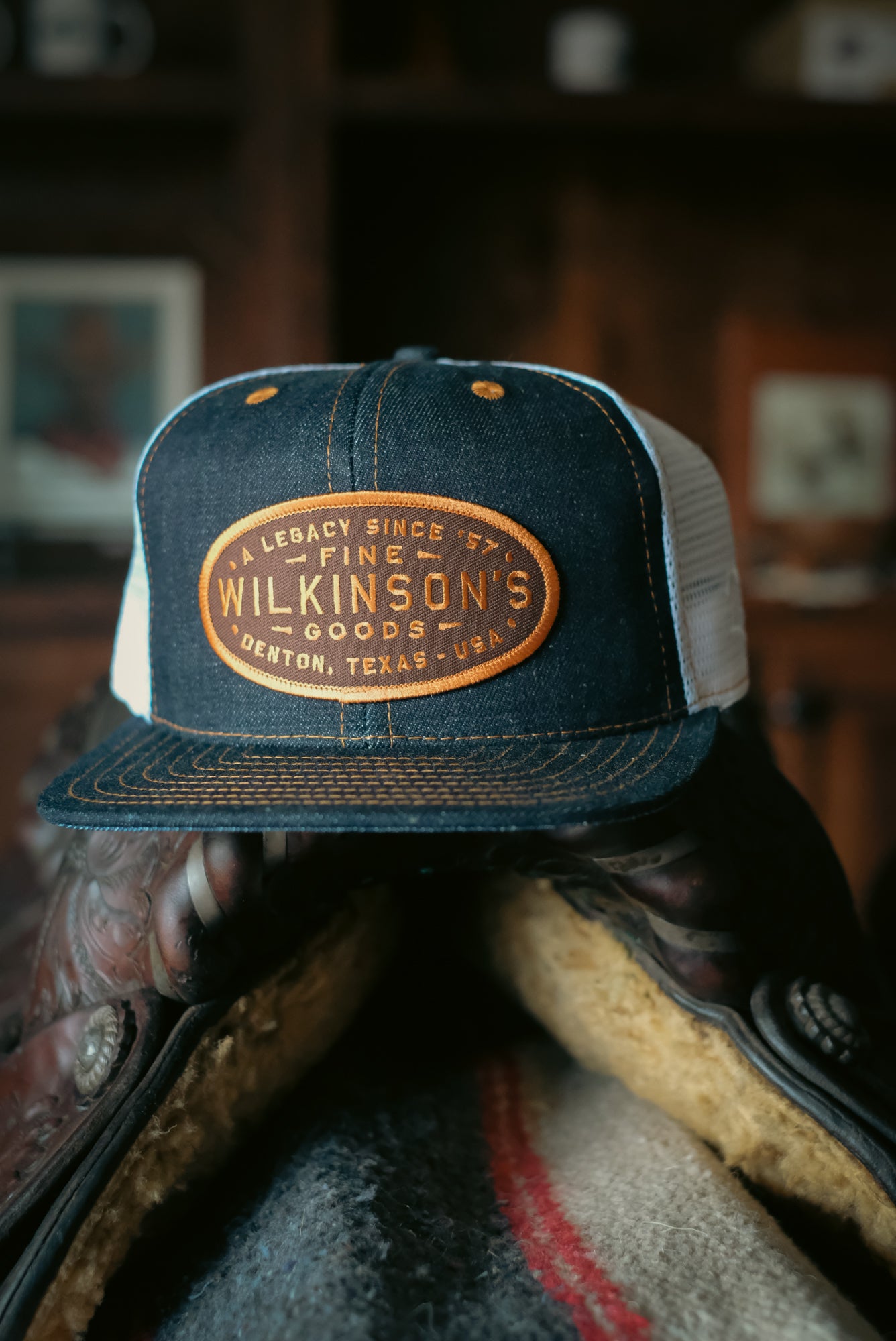 WFG Makers Mark | Denim & White Mesh Snapback