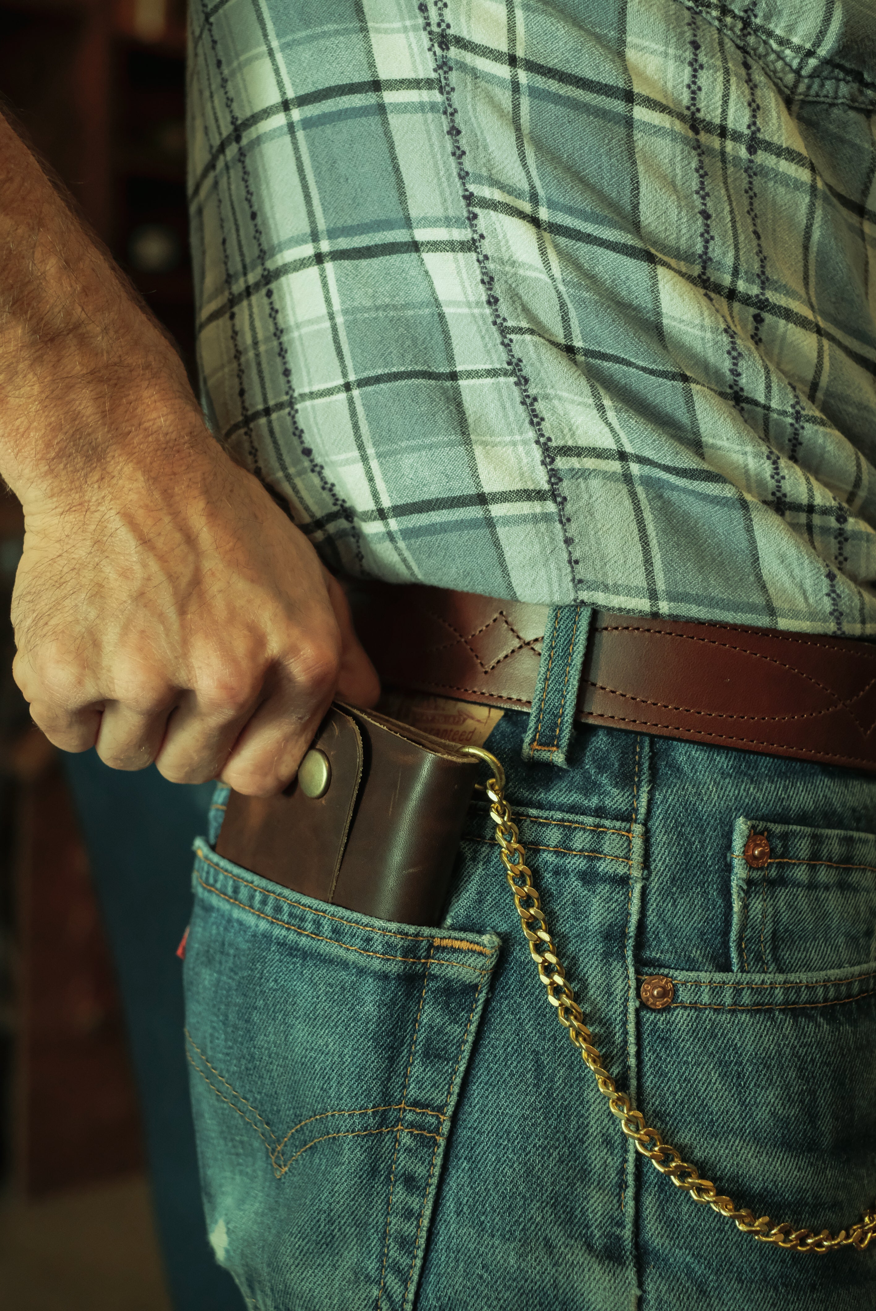 Chain Wallet Bell & Oak