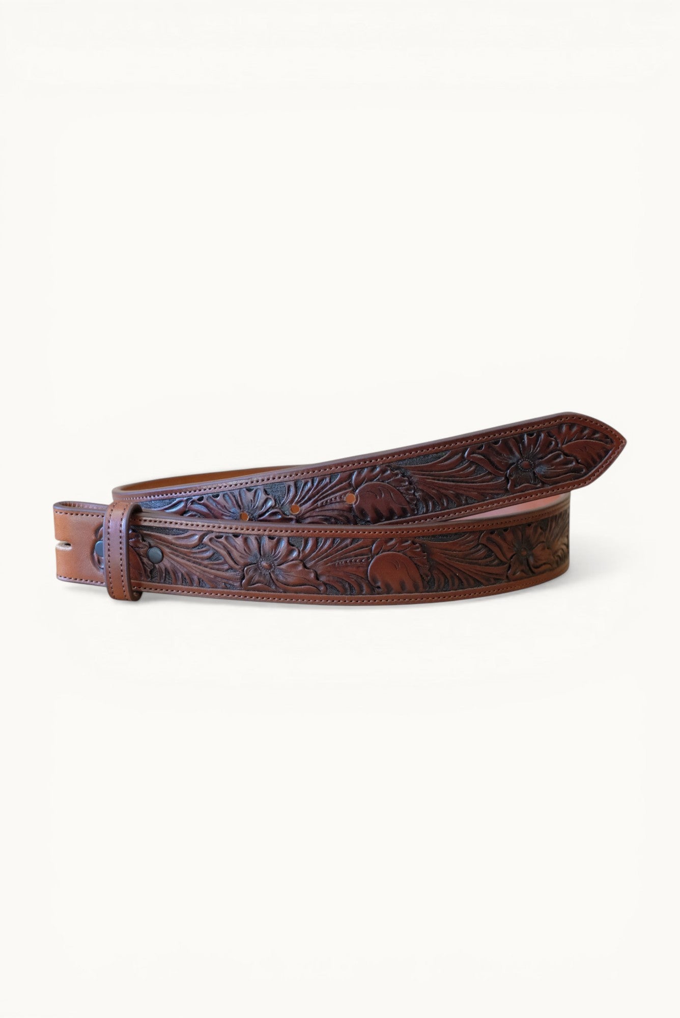 Custom Hand Tooled Belt | Floral #4