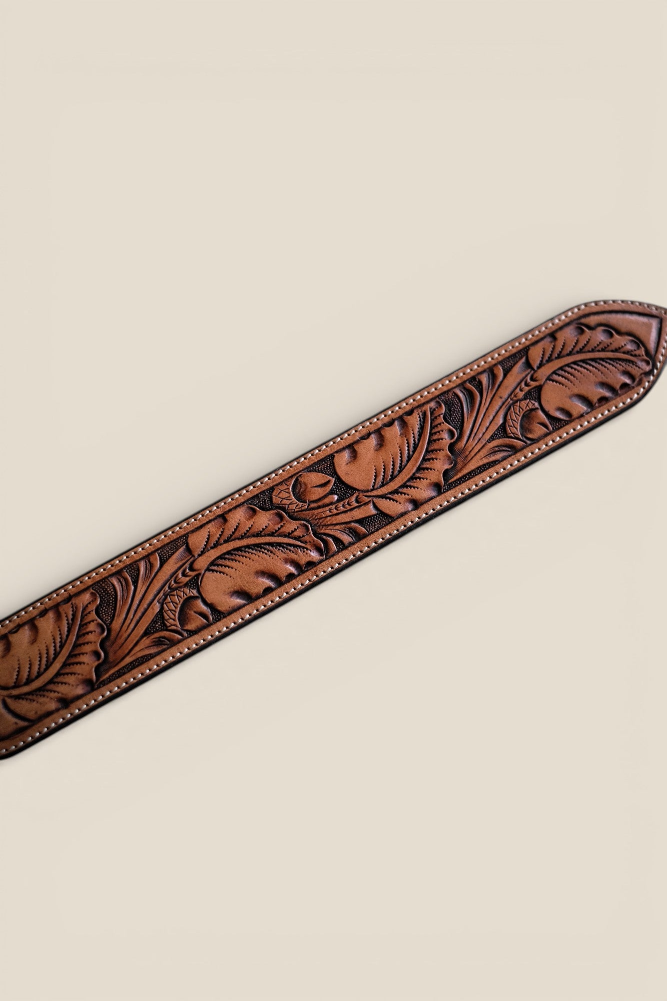 Custom Hand Tooled Belt | Oak Leaf Pattern #2