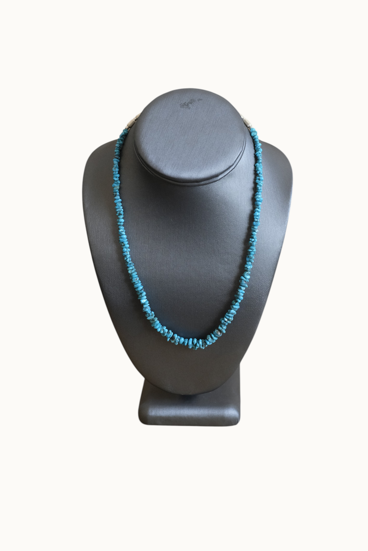 19 1/2" SS Blue Turq Chips/Nuggets Necklace #2623 Pat Seeds