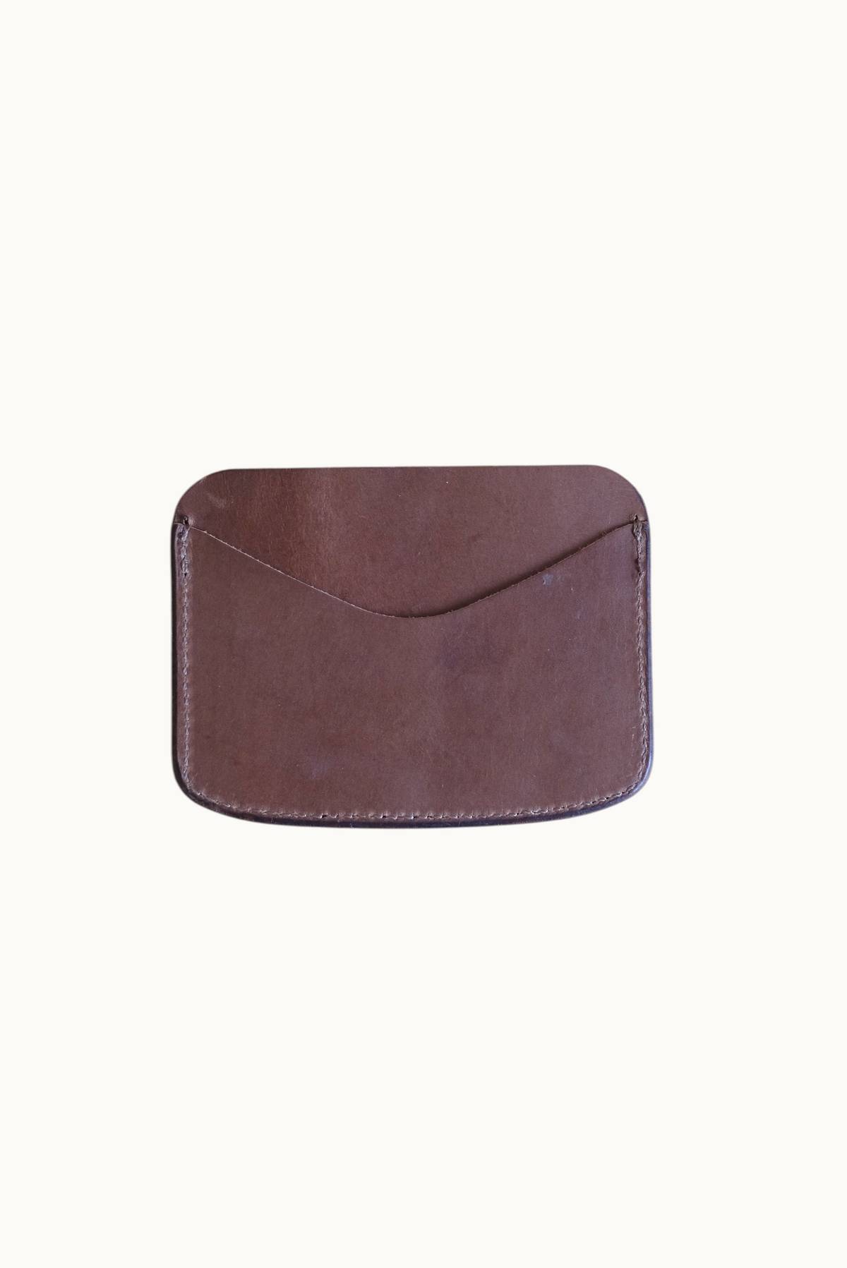 Wilkinson's Fine Goods Hickory slim brown leather wallet with a minimalist card pocket design