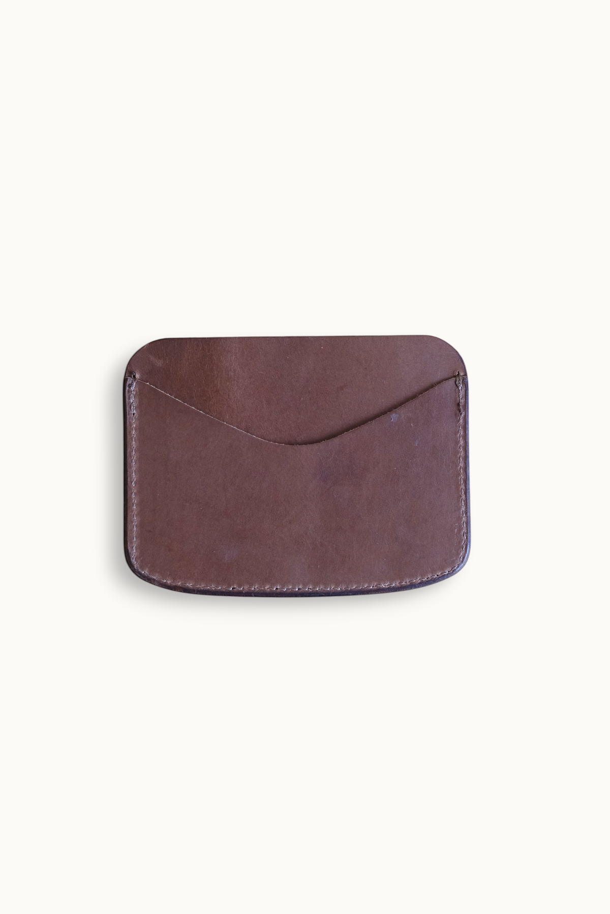 Wilkinson's Fine Goods Hickory slim brown leather wallet with a minimalist card pocket design