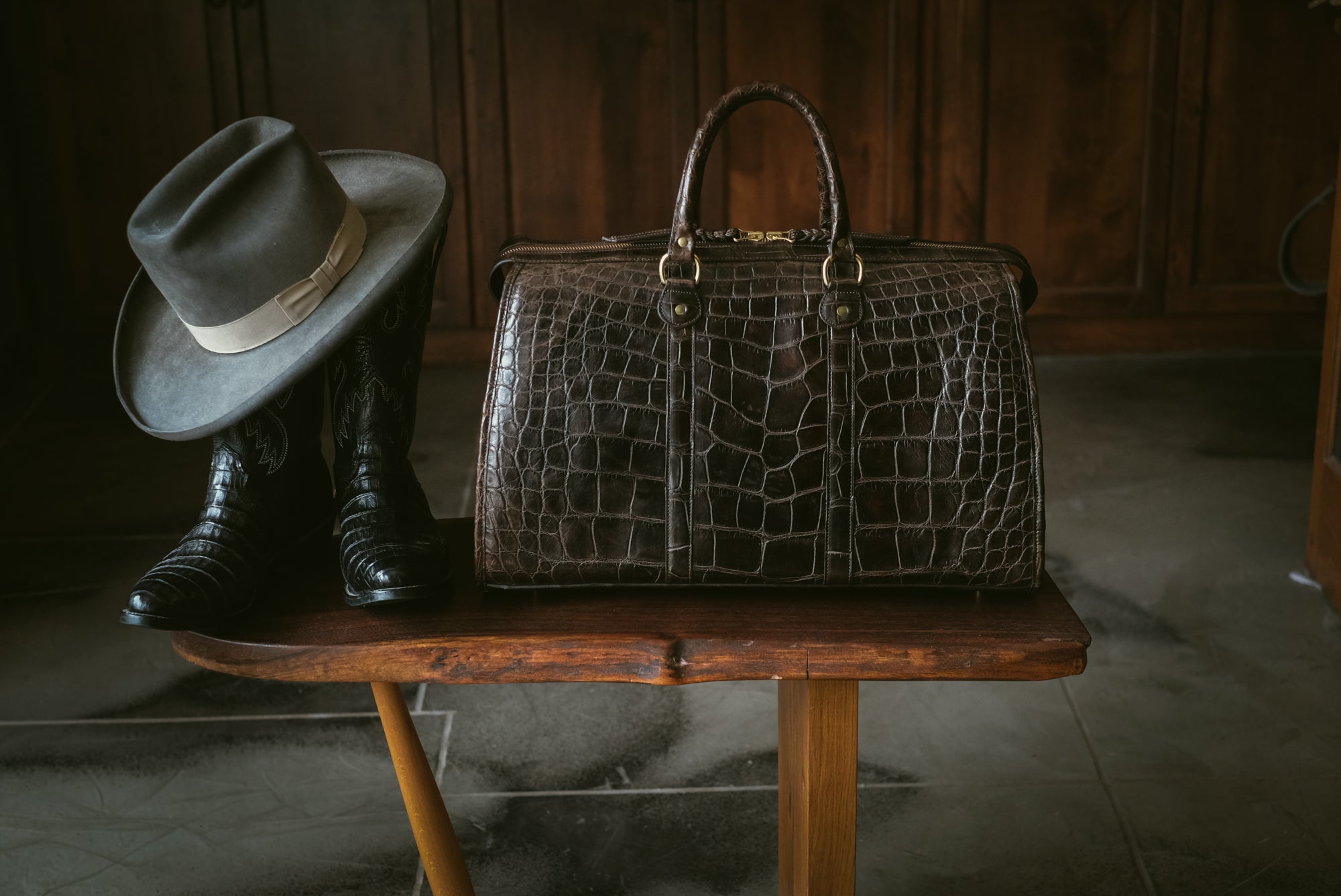 American alligator weekender bag