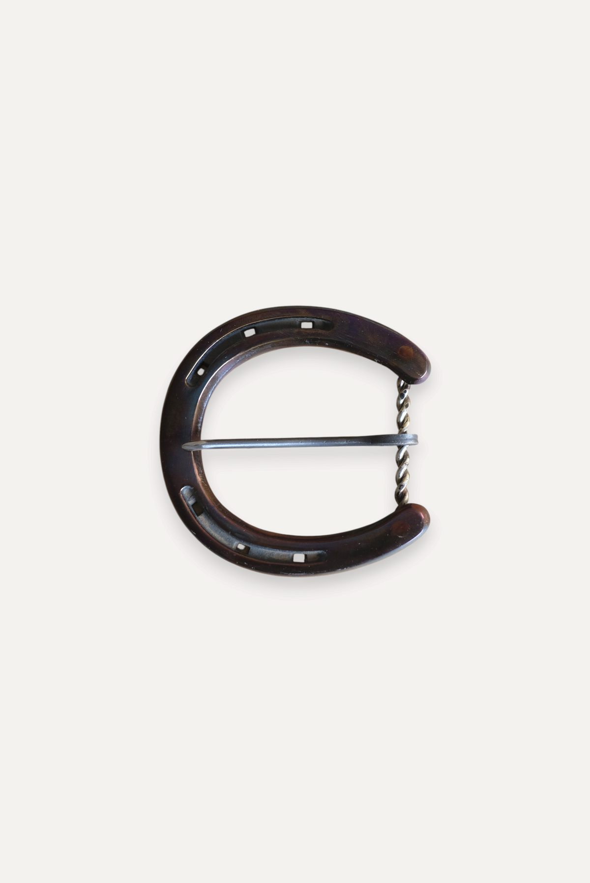 Oil Slick Pony Horseshoe Buckle Couple Christophers