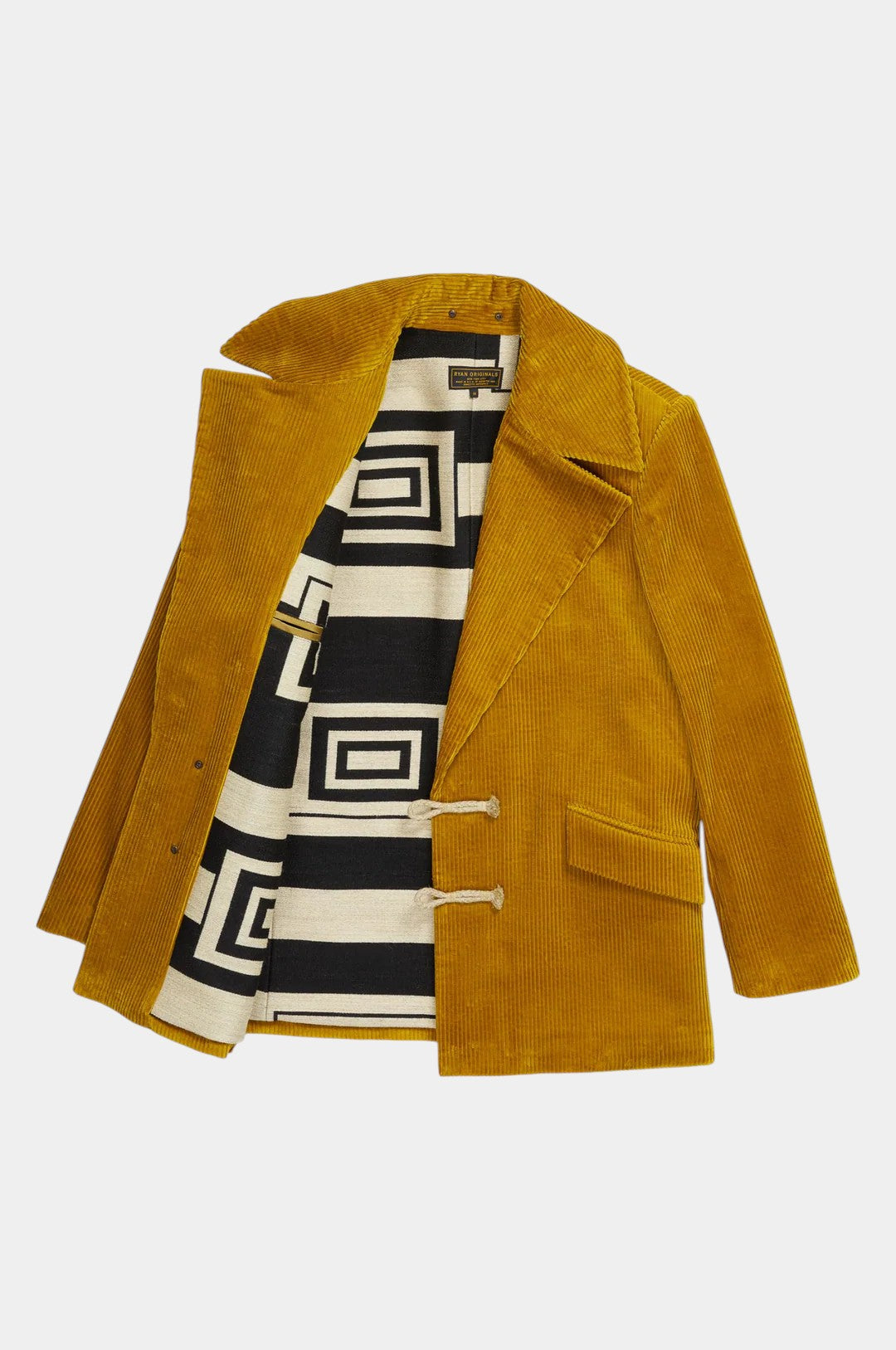 Western-Inspired Men's Corduroy Jacket - Gold