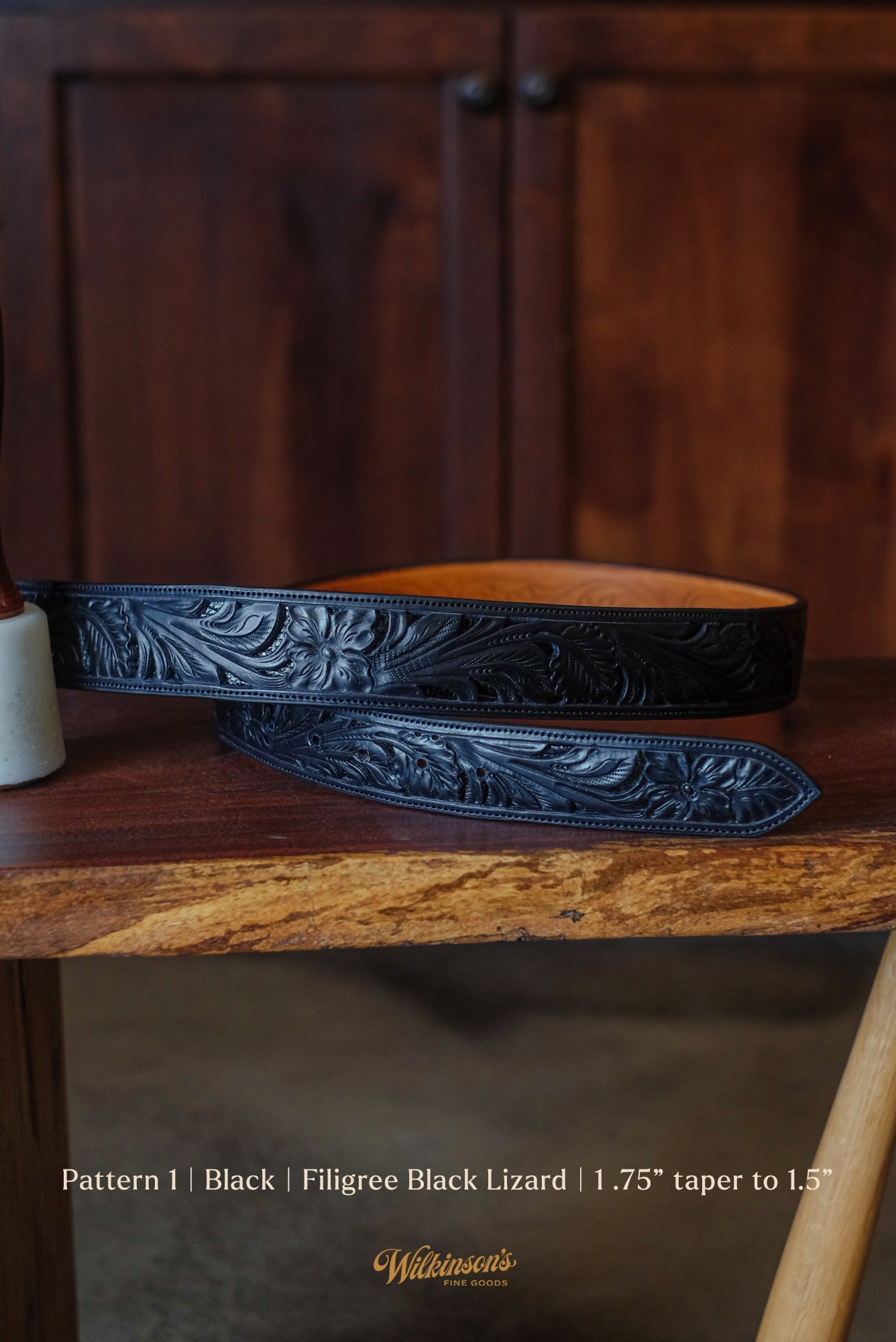 Custom Hand Tooled Belt | Floral #1 Wilkinson