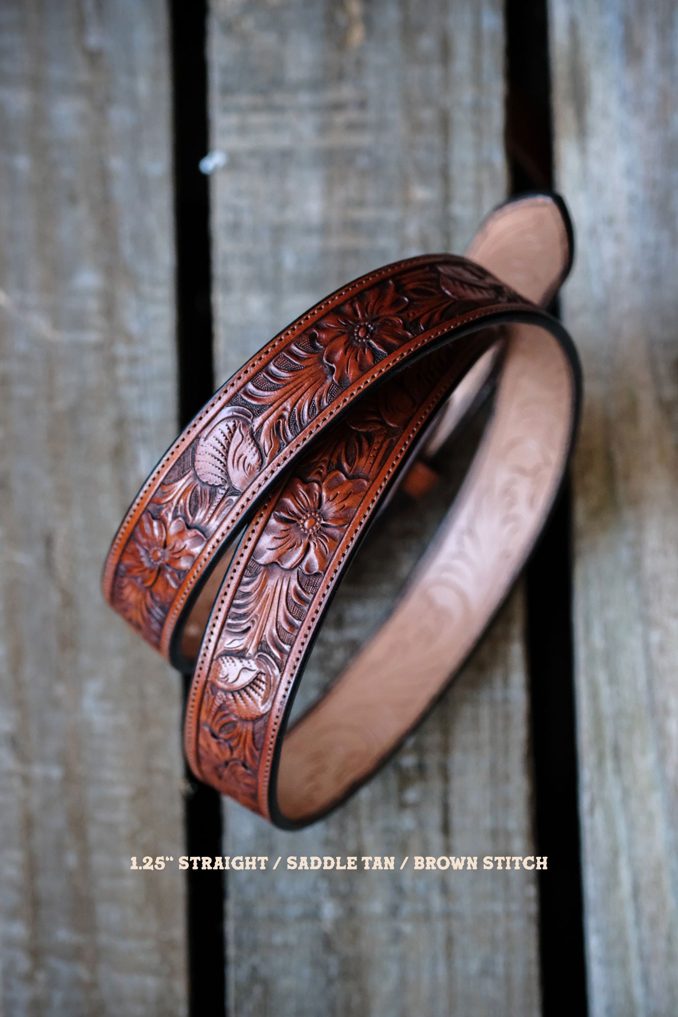 Custom Hand Tooled Belt | Floral Pattern #2
