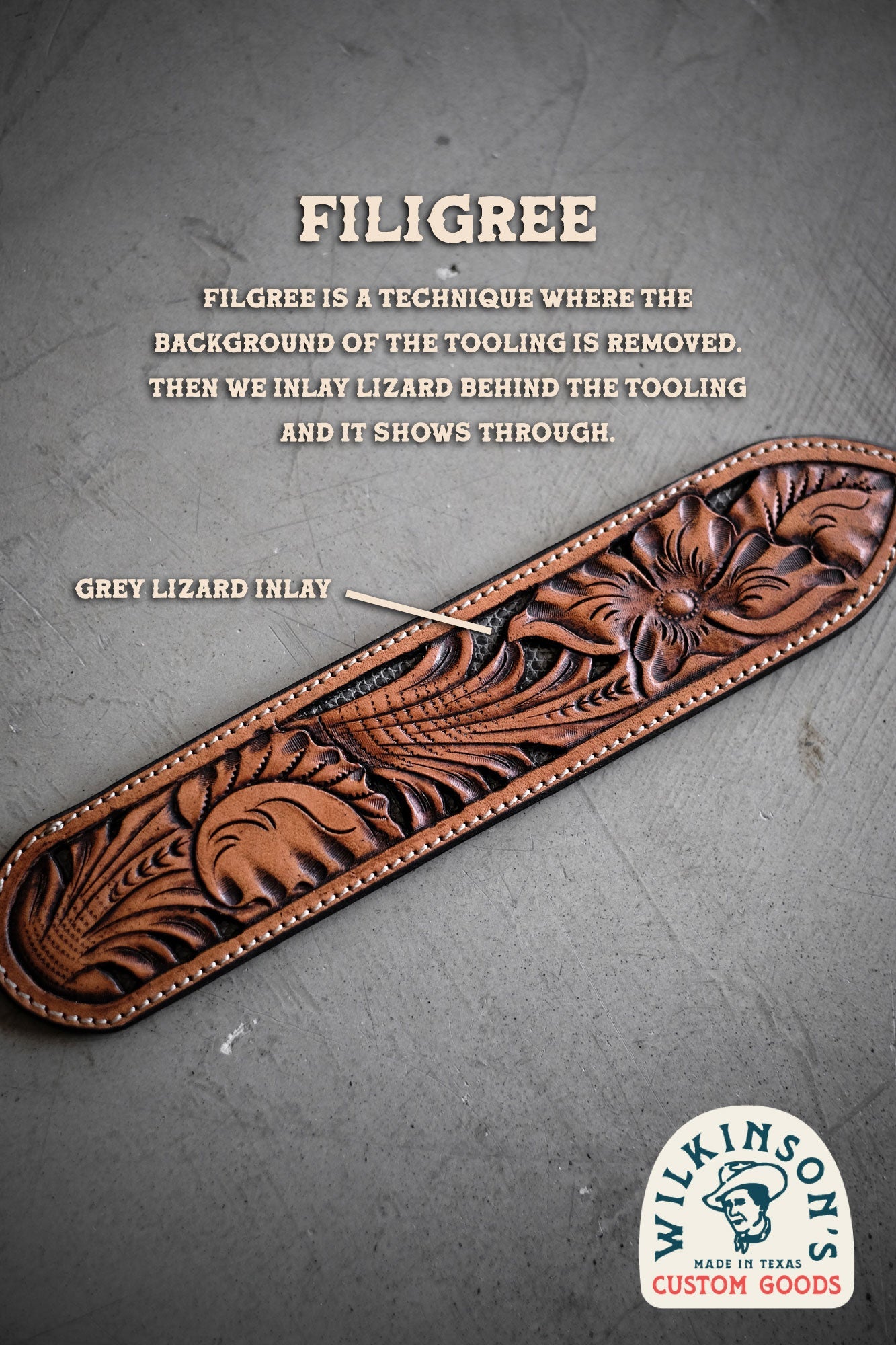 Custom Hand Tooled Belt | Floral #2 Wilkinson