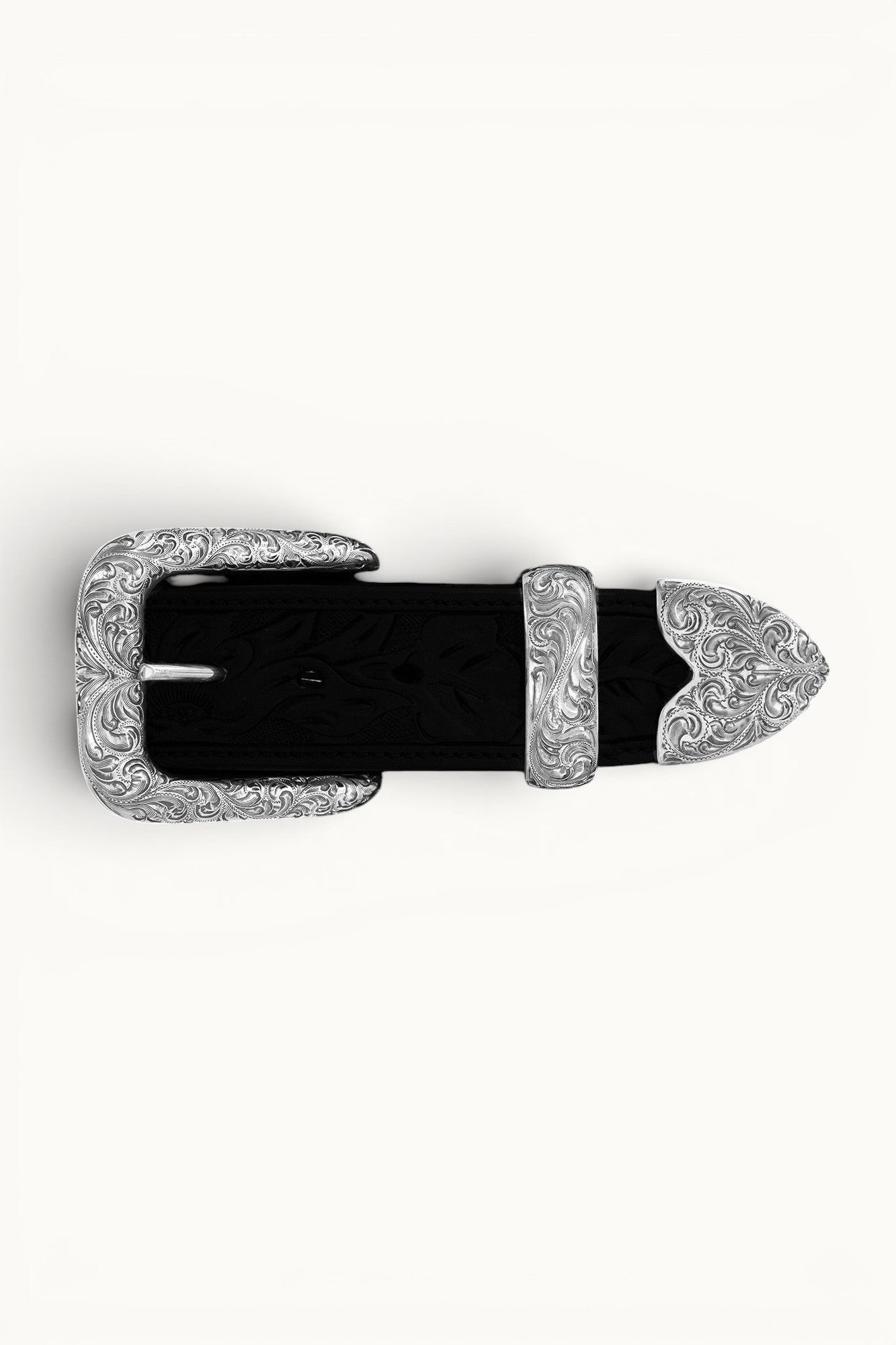1 1/2" The Engraved New Yorker Buckle Set / Sterling Silver / Vogt Silversmiths Vogt Silversmiths