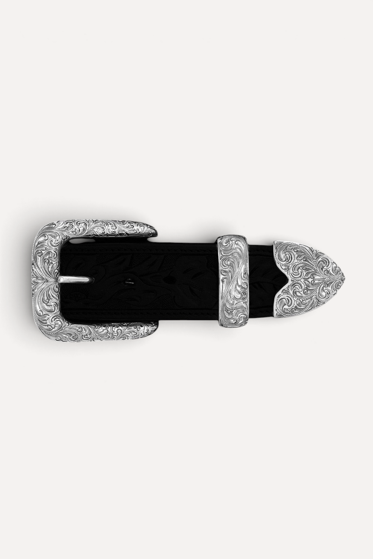 1 1/2" The Engraved New Yorker Buckle Set / Sterling Silver / Vogt Silversmiths Vogt Silversmiths