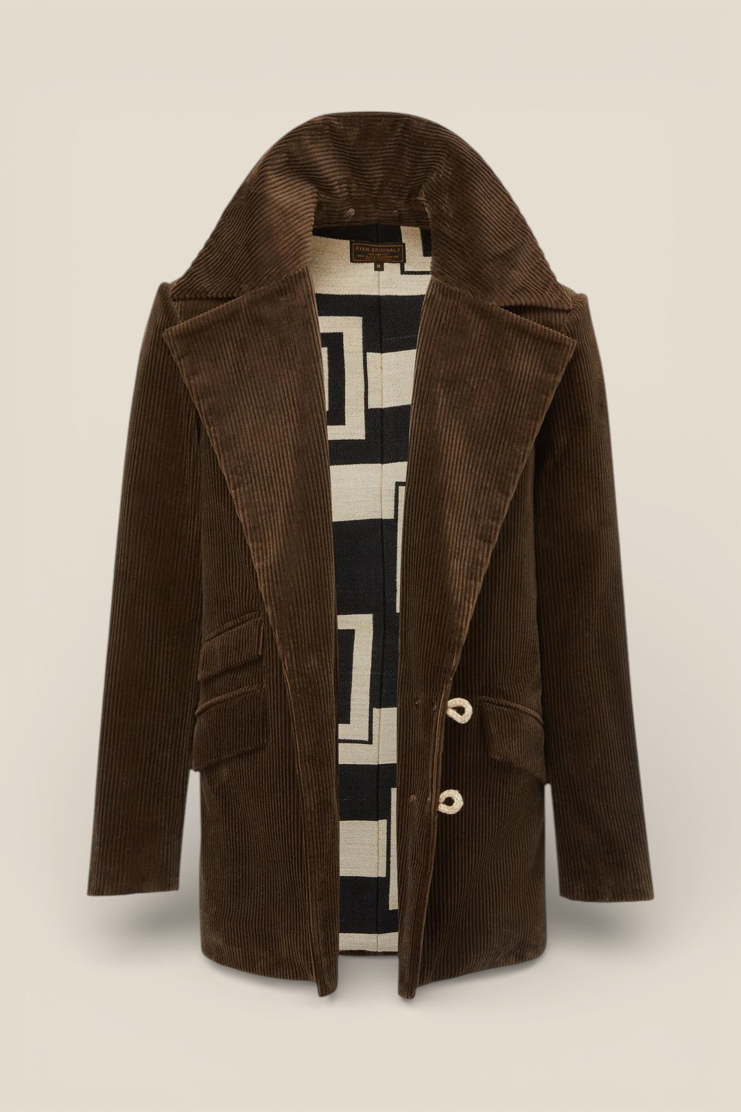 Western-Inspired Men's Corduroy Jacket - Brown