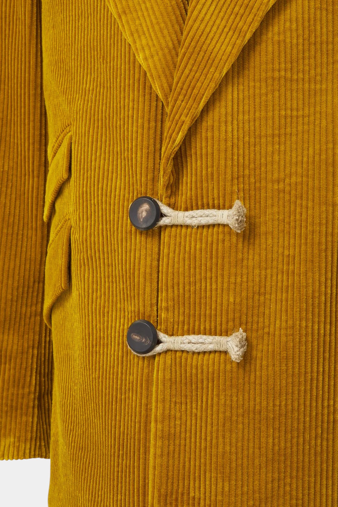 Western-Inspired Men's Corduroy Jacket - Gold