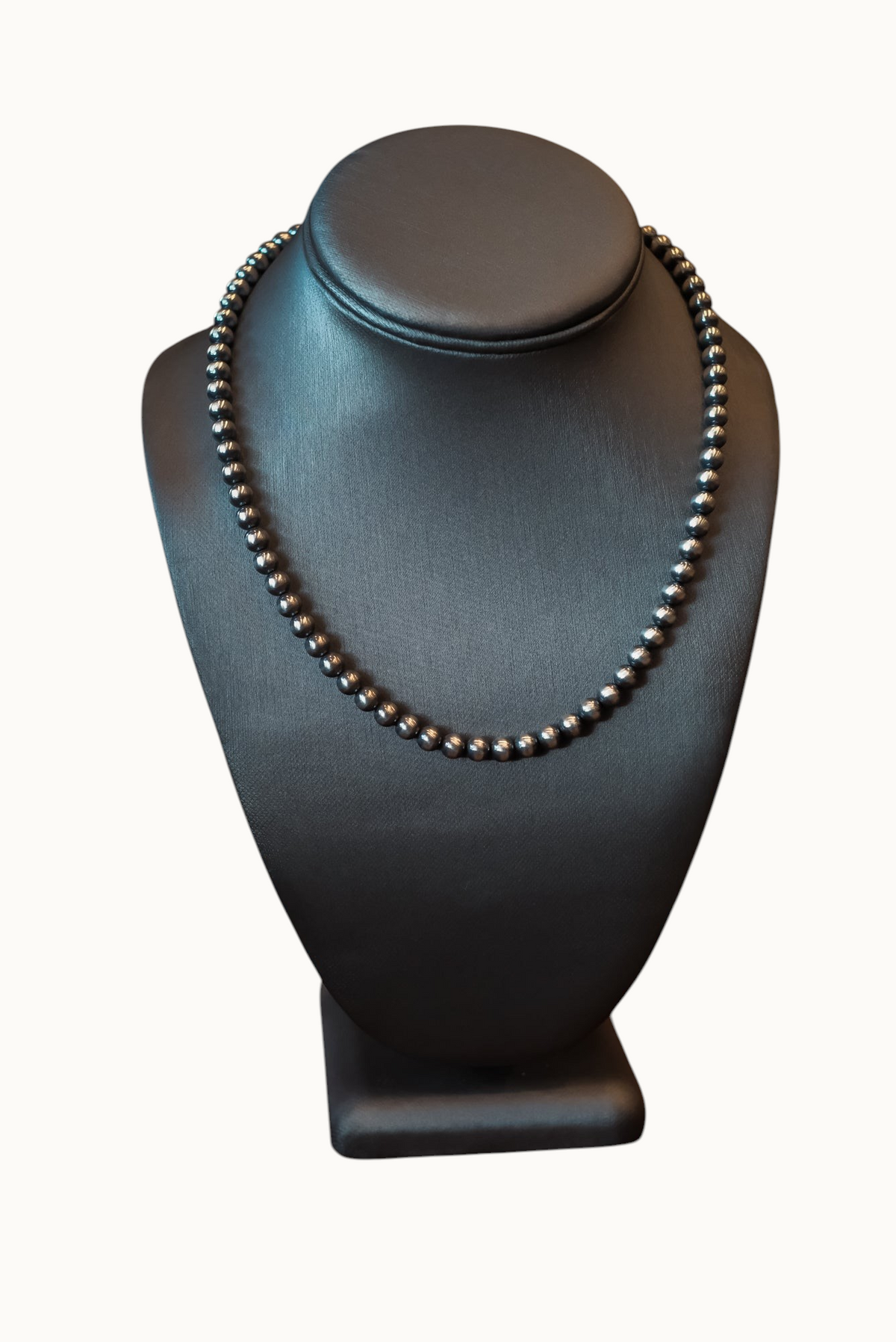 20" 6 mm SS Navajo Pearl Necklace #2553 Pat Seeds