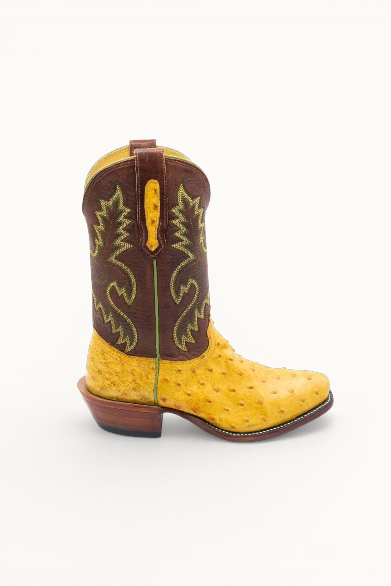BUTTERCUP BRUCIATO FULL QUILL OSTRICH Fenoglio Boot Co.