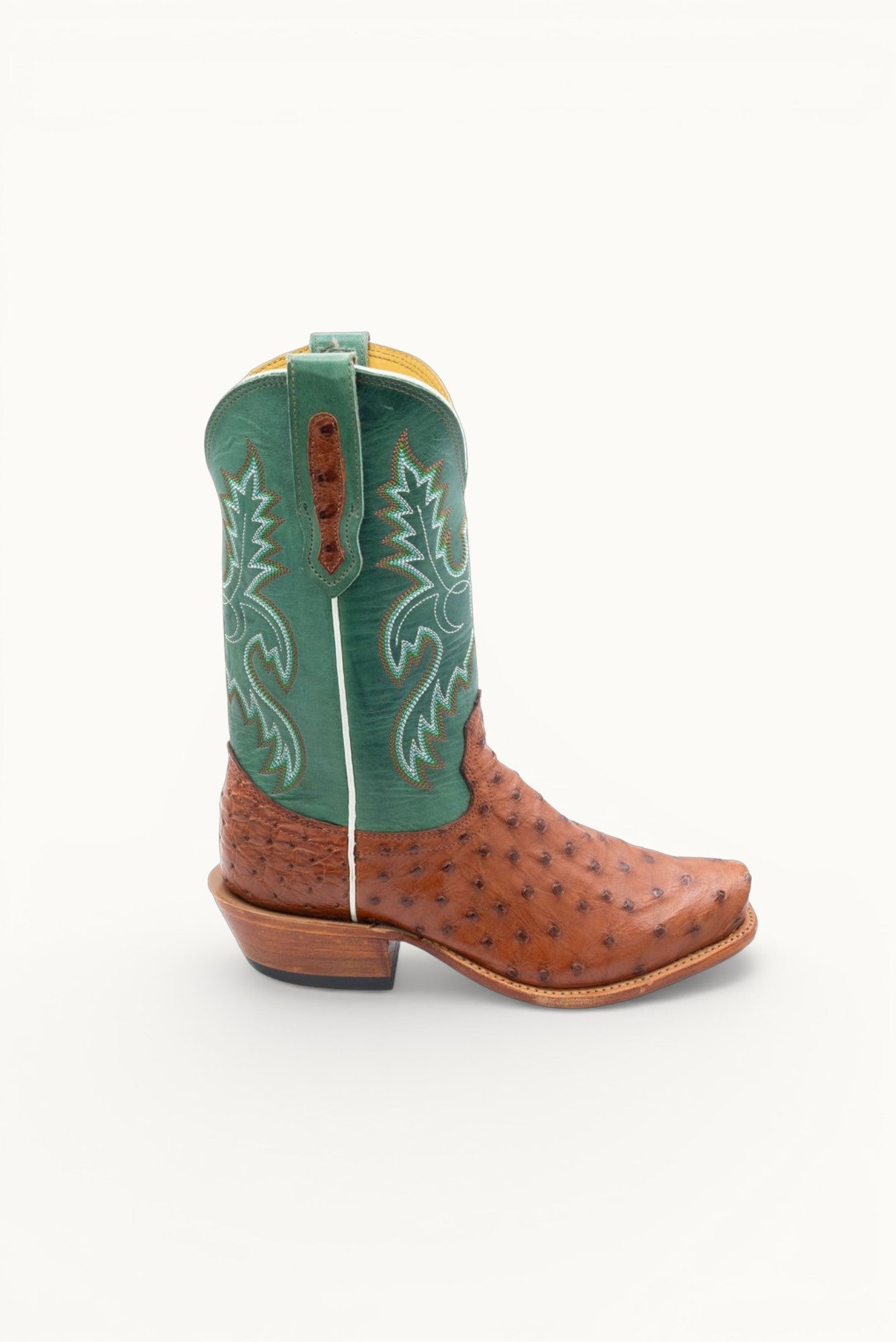 Cognac Full Quill Ostrich Fenoglio Boot Co.