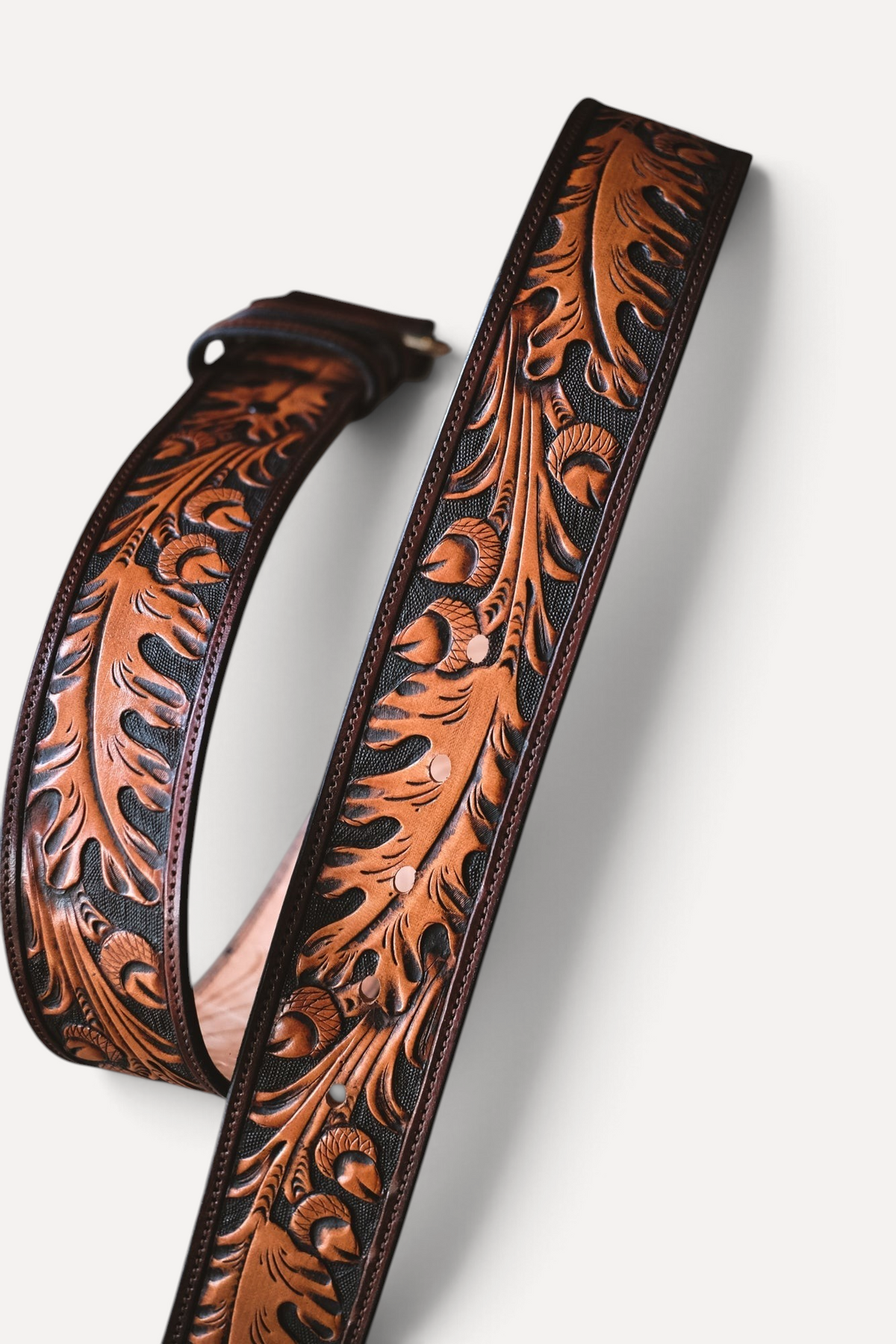 Custom Hand Tooled Belt | Oak Leaf #1 Wilkinson
