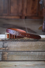 Custom Hand Tooled Belt | Oak Leaf Pattern #1