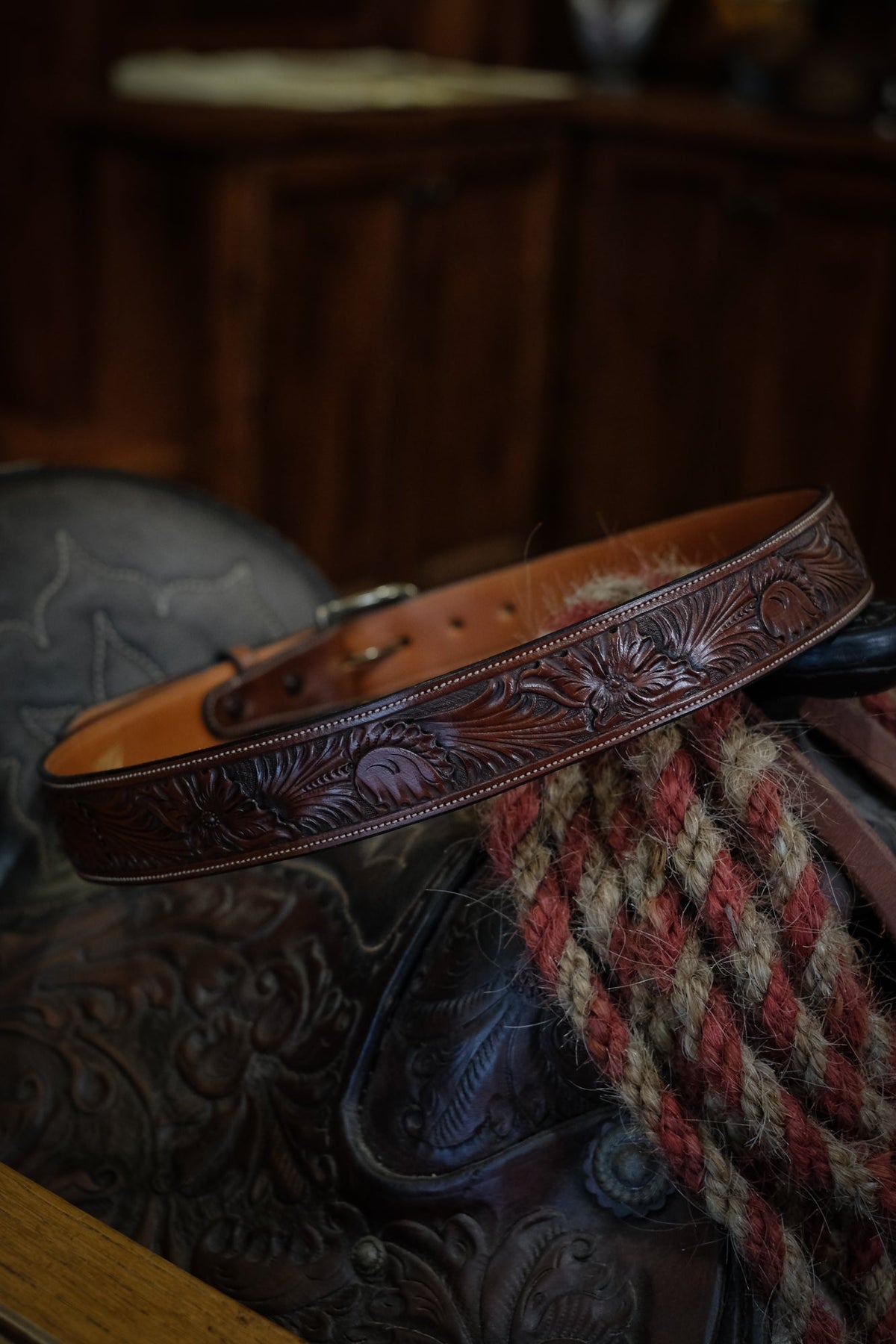 Custom Hand Tooled Belt | Floral #4 Wilkinson