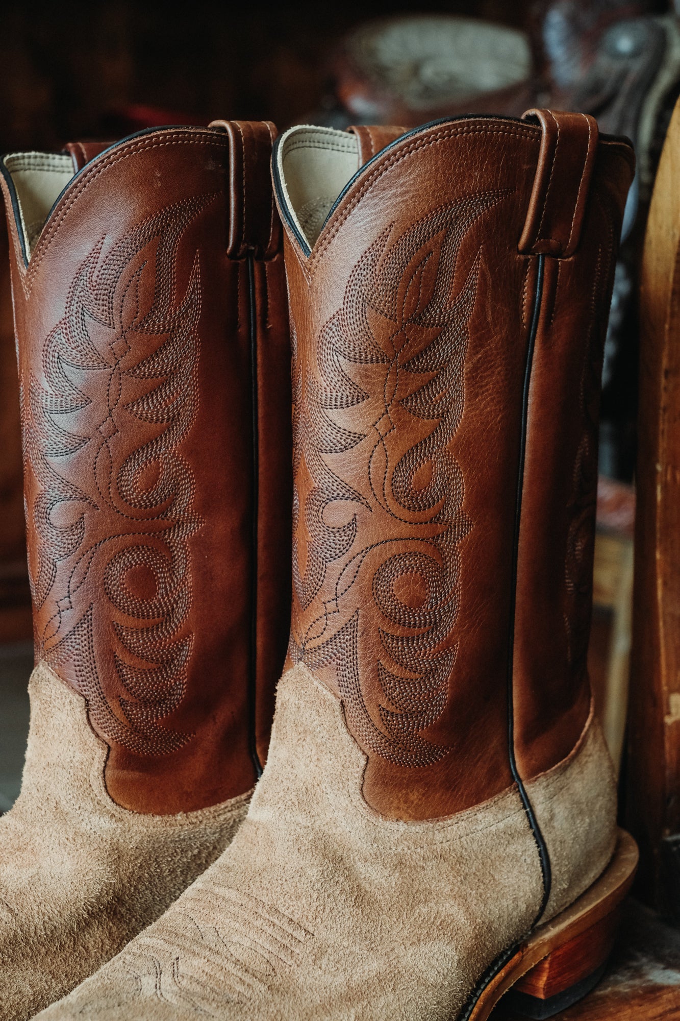 Tan Ranch Hand Rough Out Boot | W.F.G. Exclusive