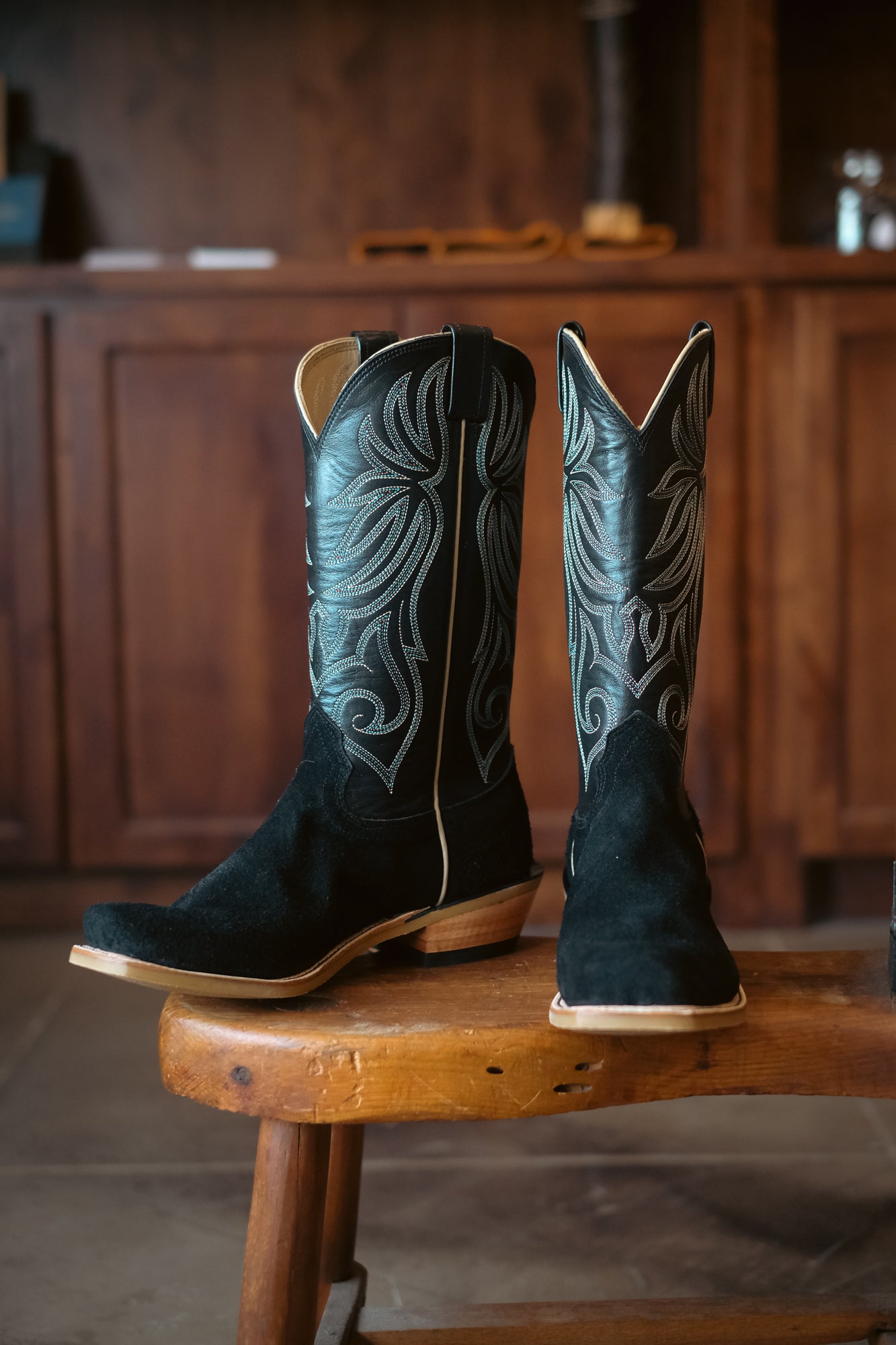 Black Victoria Roughout Boot