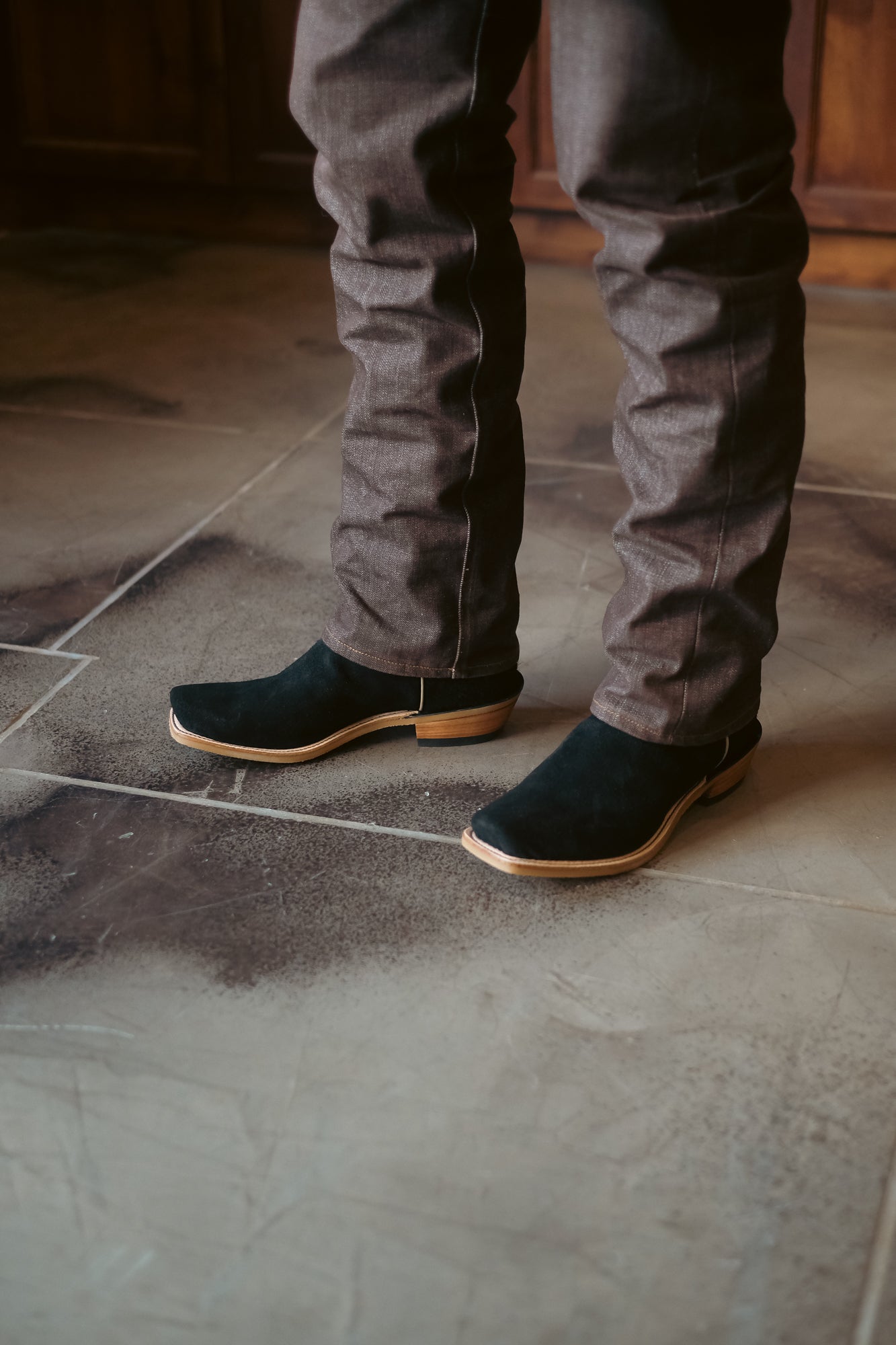 Black Victoria Roughout Boot