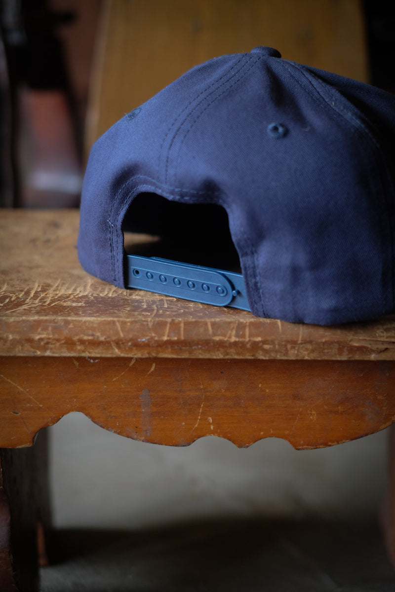 High Profile Cotton Snapback | Embroidered Wilkinson's Logo | Navy & White