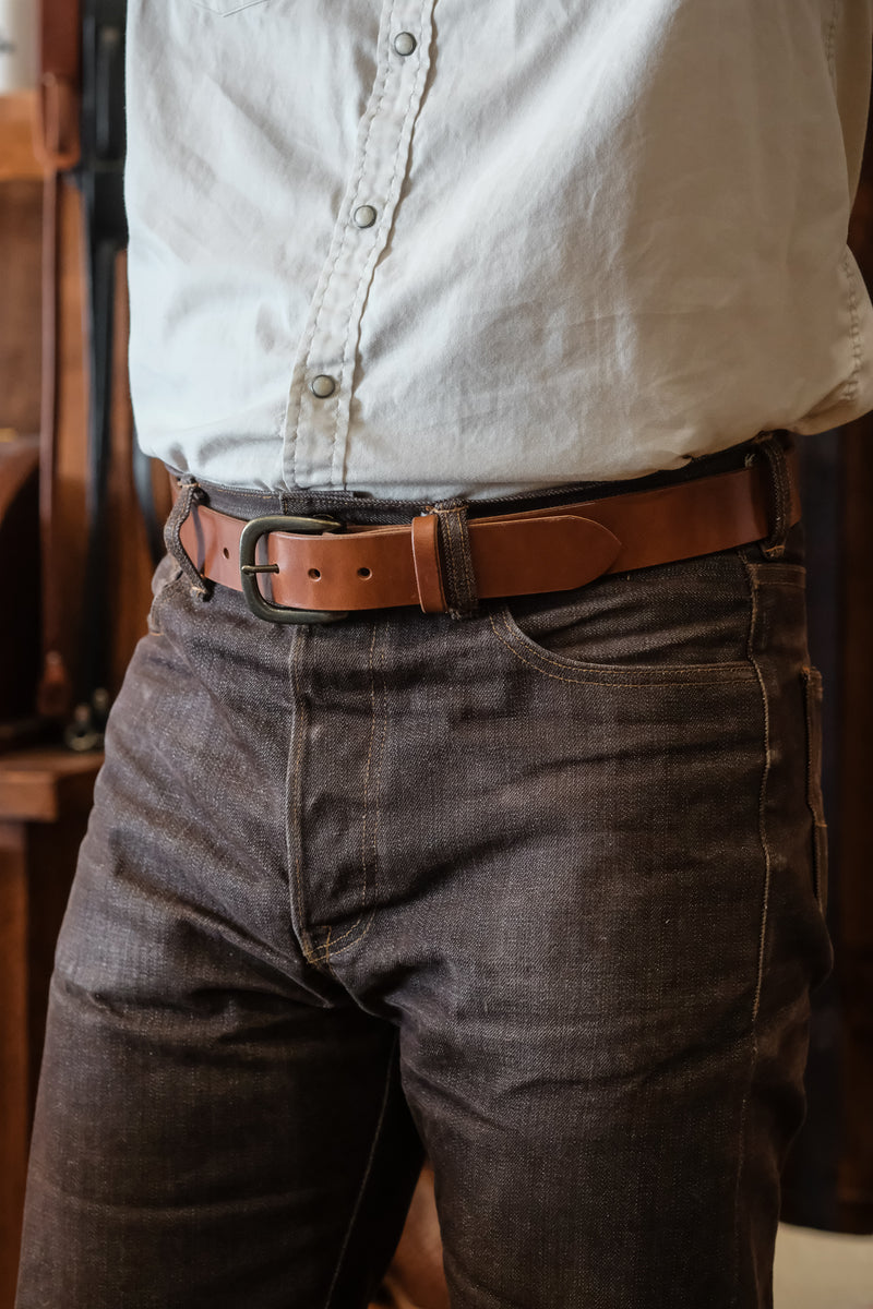 Standard Belt | Buck Brown Harness Leather | 1.5" Wide