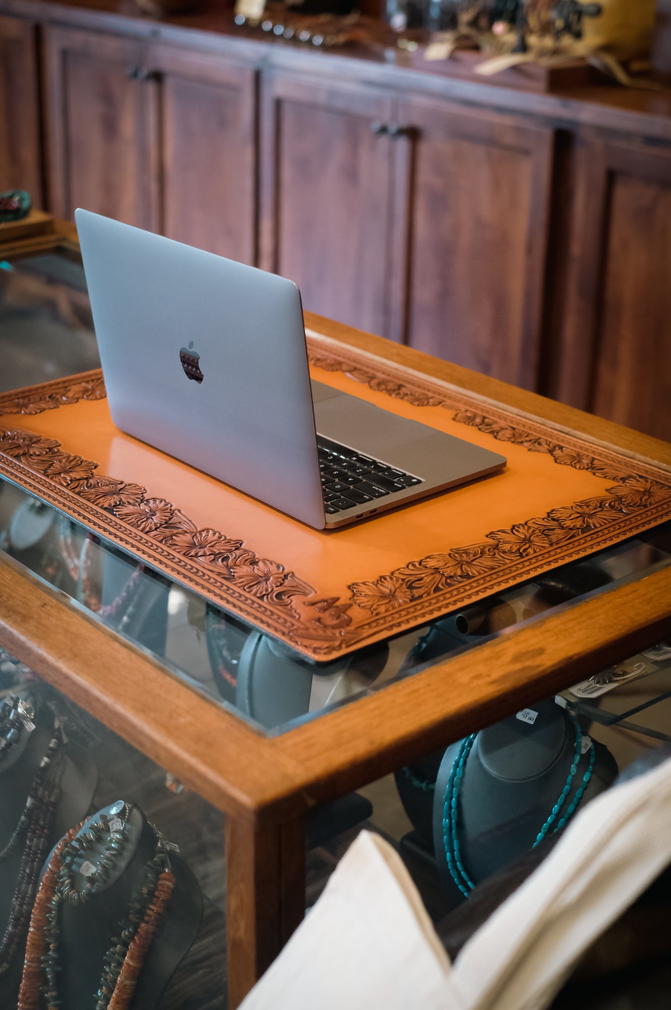 Custom Western Leather Desk Mat